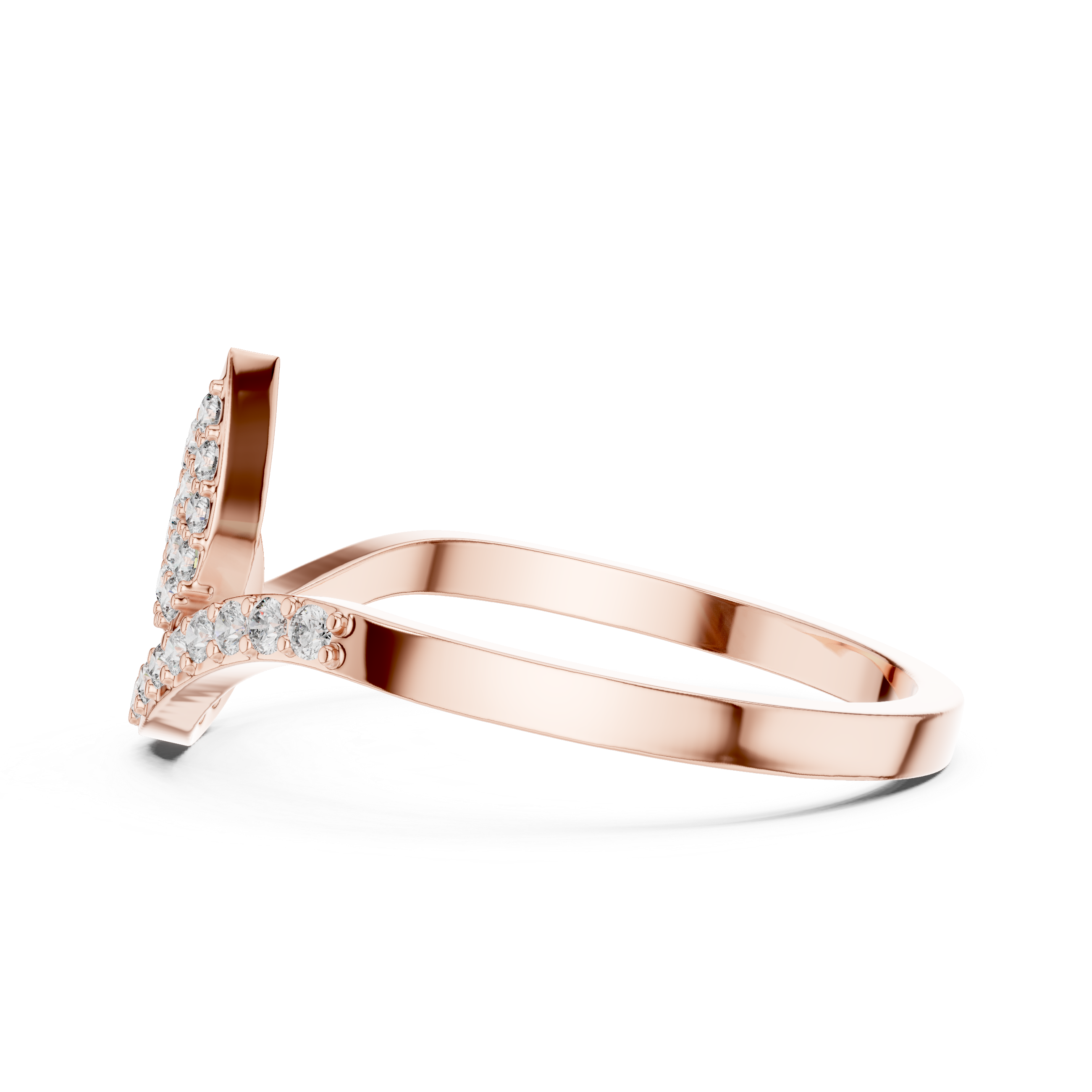 Pear-Shaped Split Halo Ring with Cluster Core