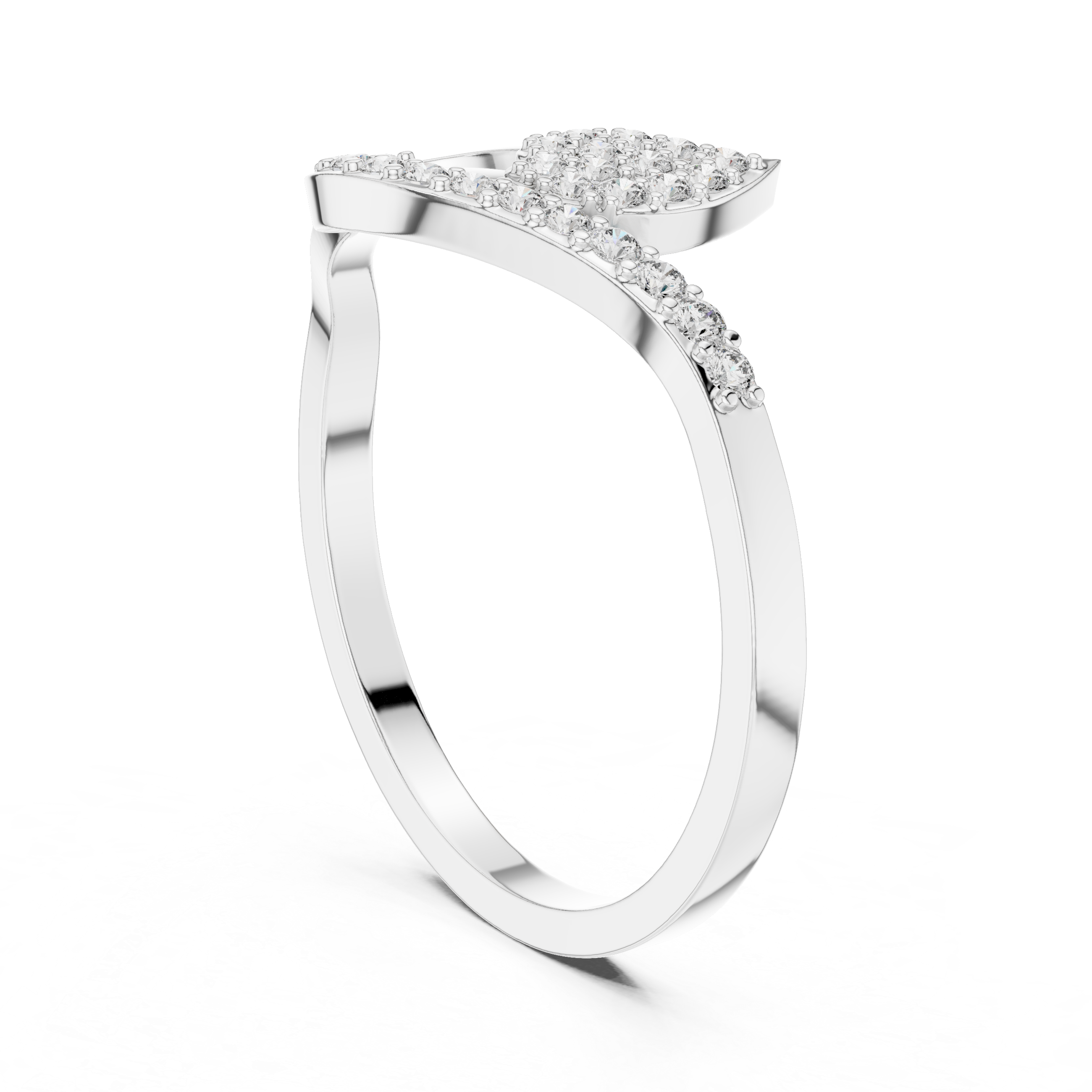 Pear-Shaped Split Halo Ring with Cluster Core