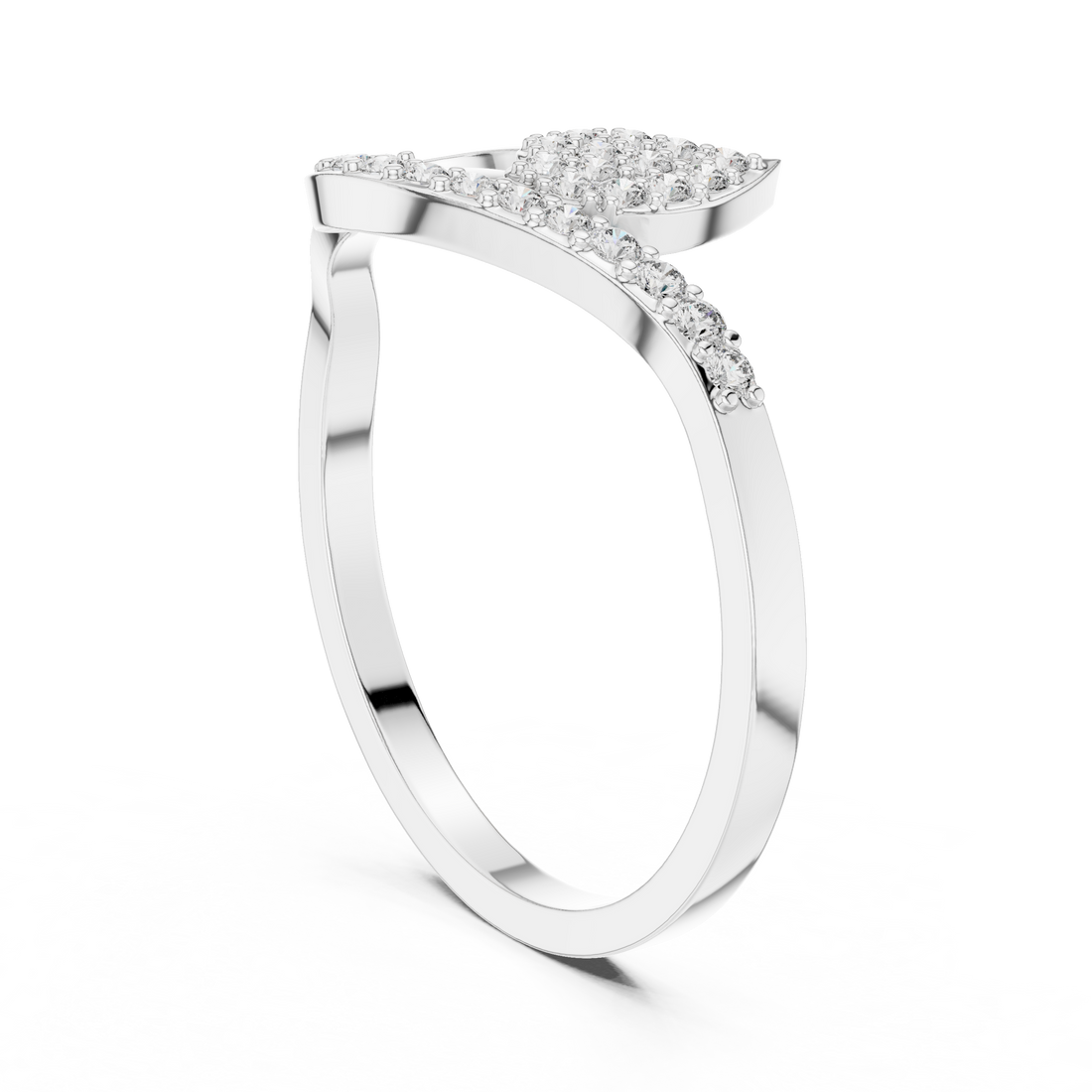 Pear-Shaped Split Halo Ring with Cluster Core
