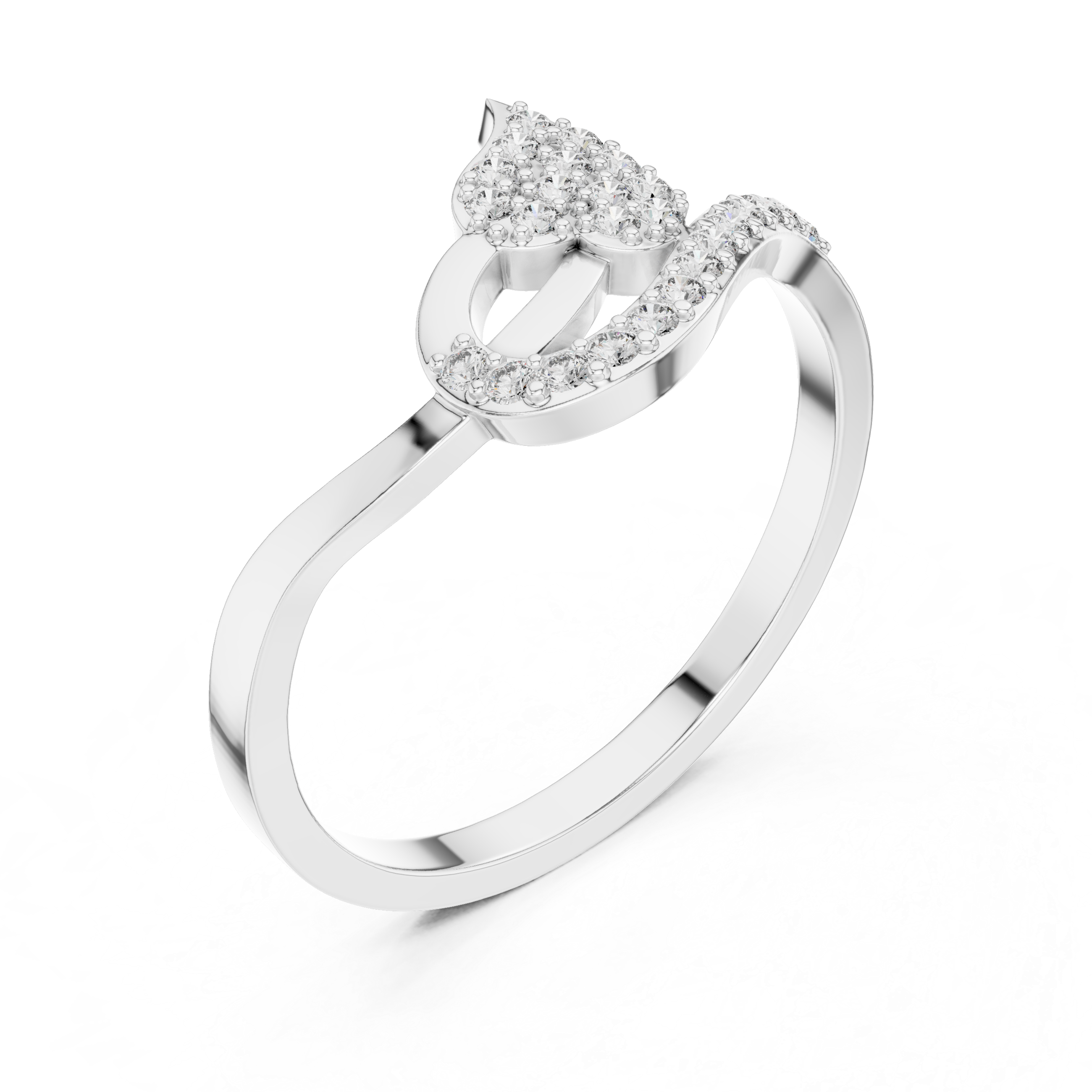 Pear-Shaped Split Halo Ring with Cluster Core