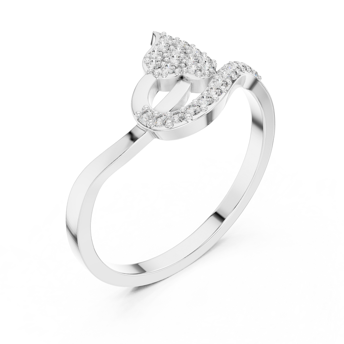 Pear-Shaped Split Halo Ring with Cluster Core