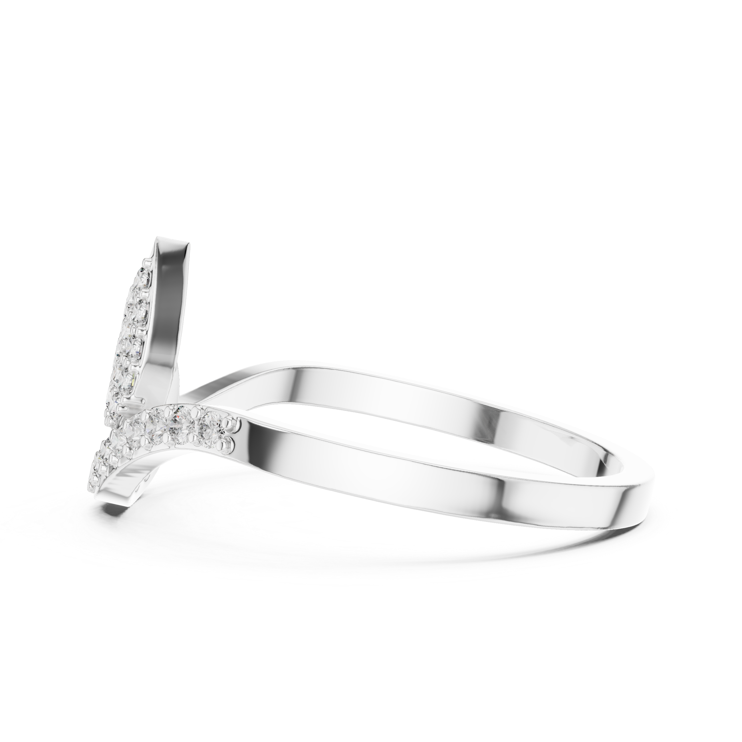 Pear-Shaped Split Halo Ring with Cluster Core