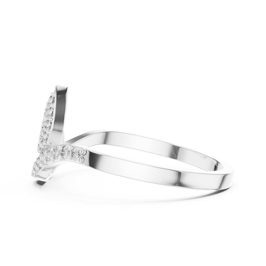 Pear-Shaped Split Halo Ring with Cluster Core