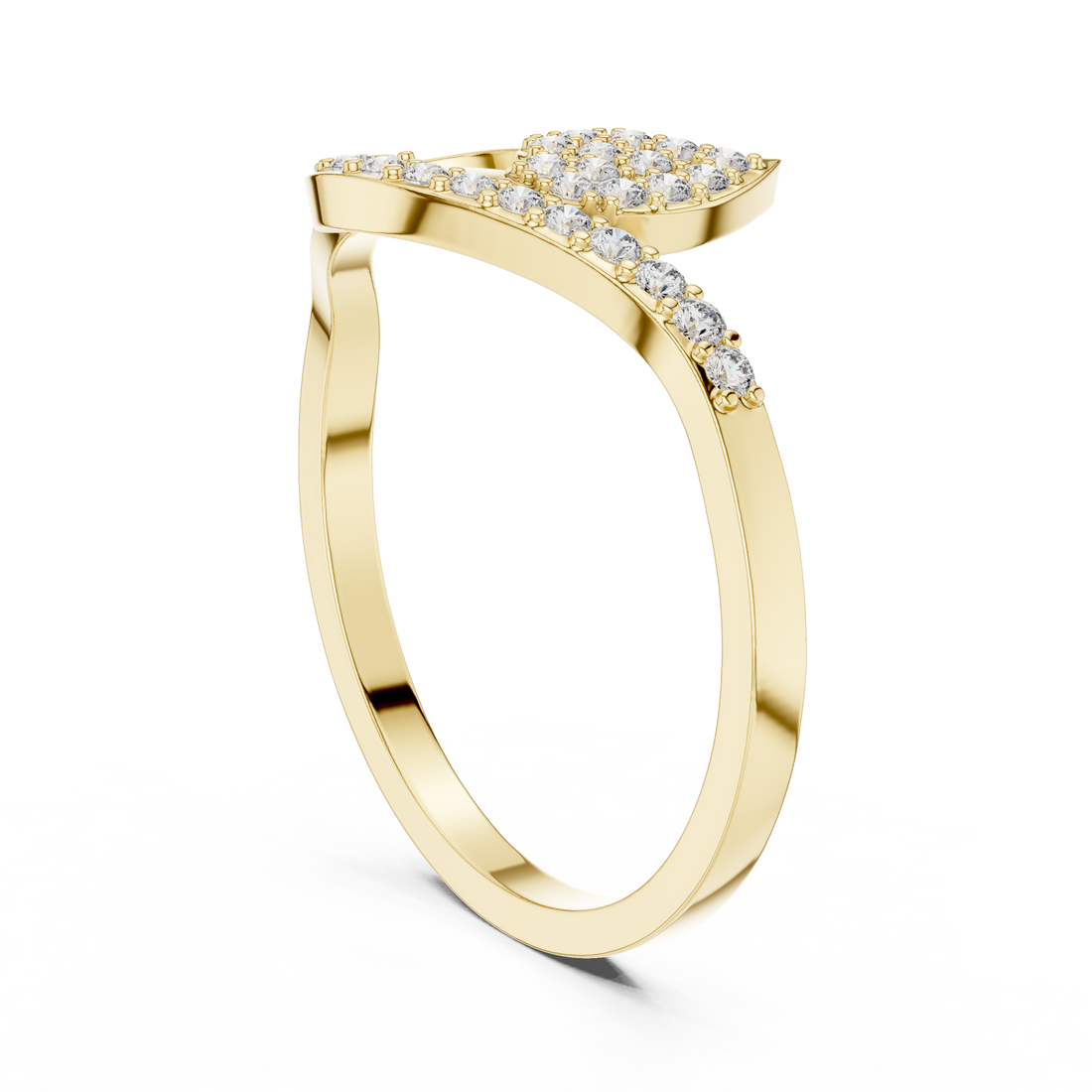 Pear-Shaped Split Halo Ring with Cluster Core