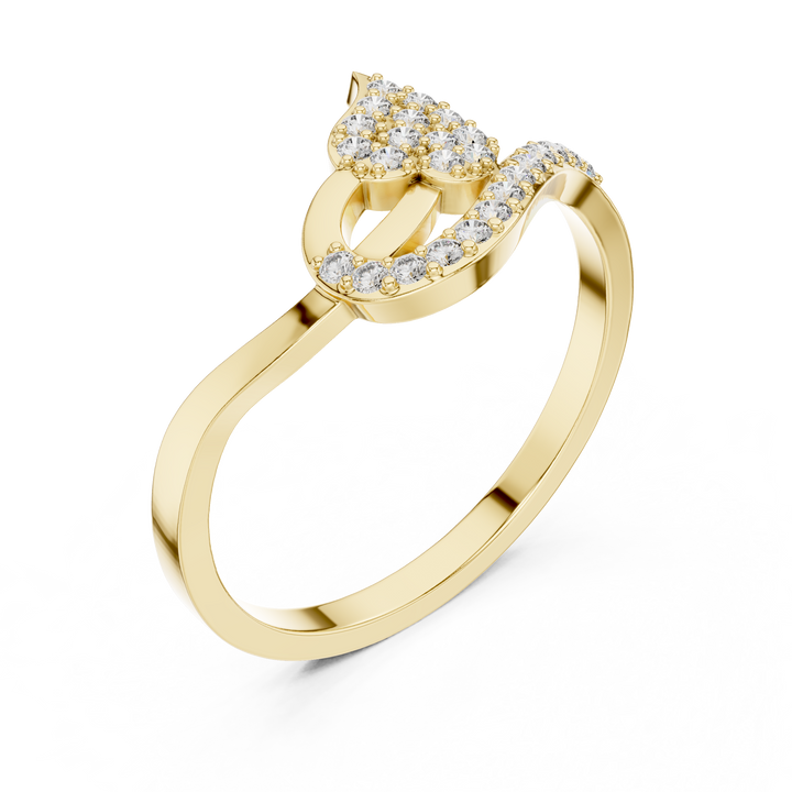 Pear-Shaped Split Halo Ring with Cluster Core