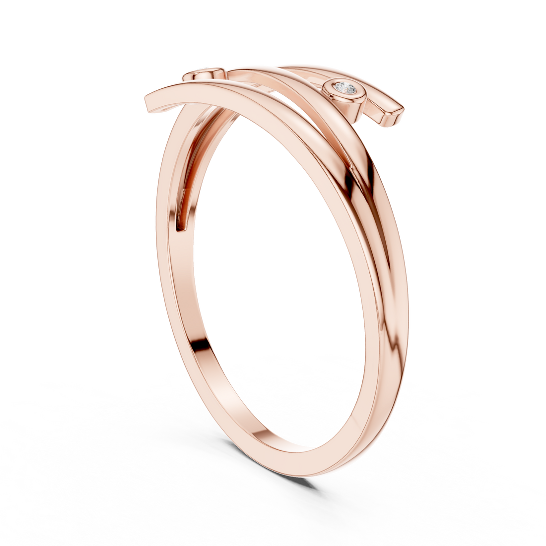 Dual Bezel Open Wrap Bypass Ring