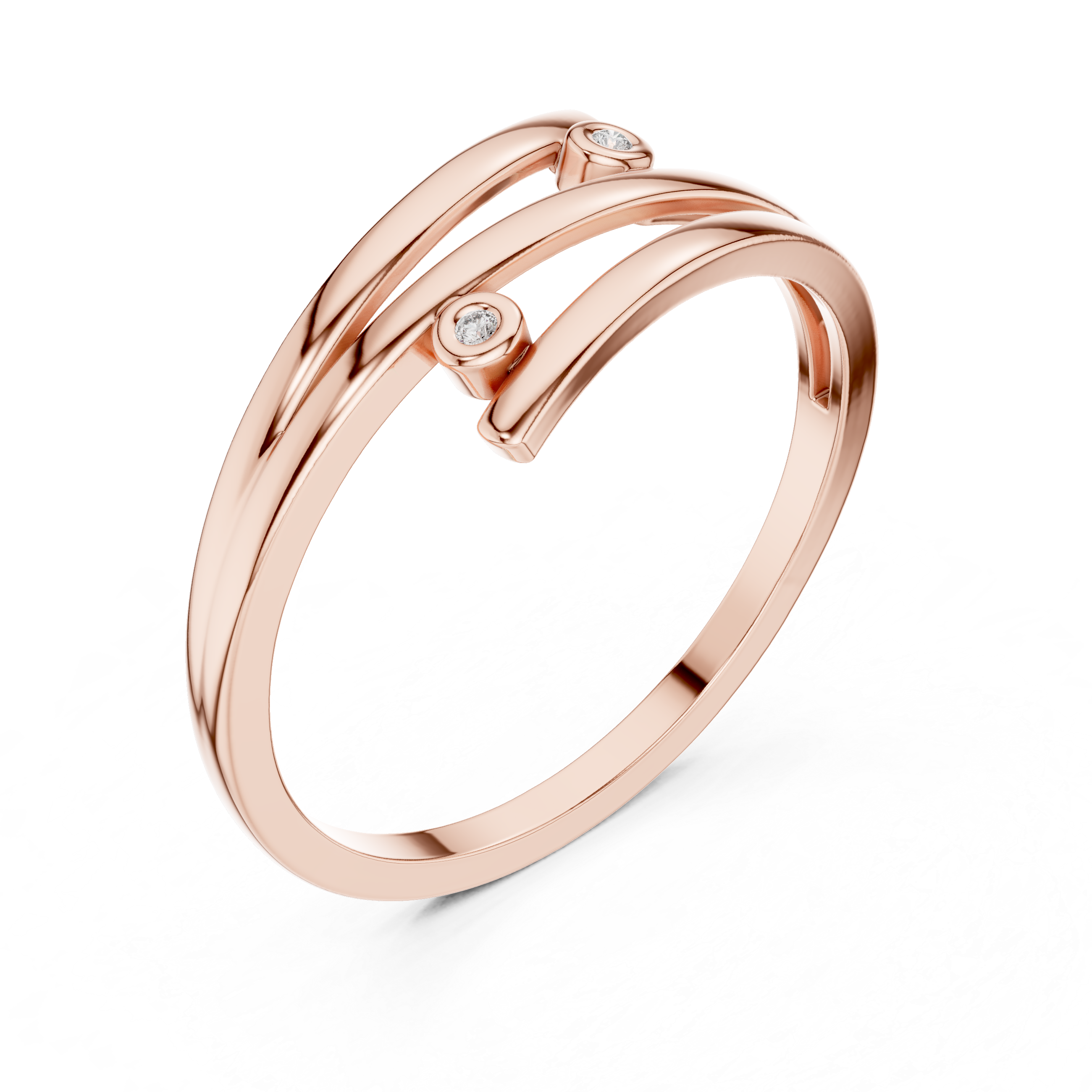Dual Bezel Open Wrap Bypass Ring
