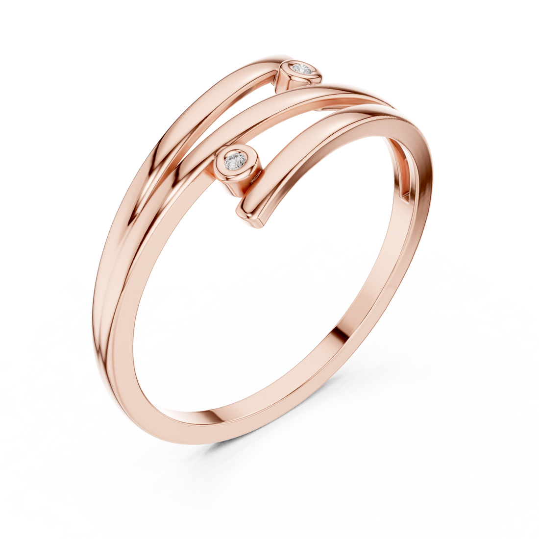Dual Bezel Open Wrap Bypass Ring