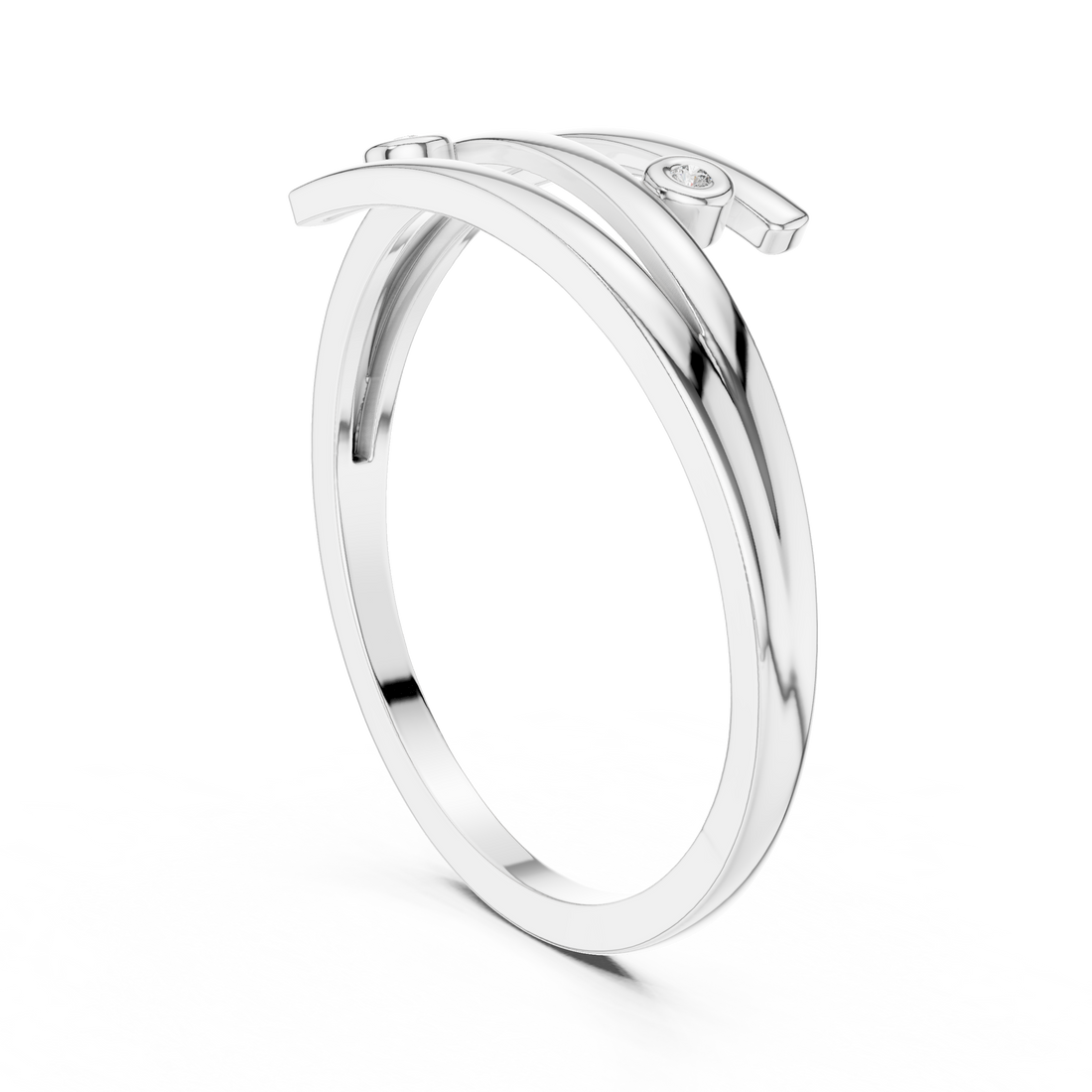 Dual Bezel Open Wrap Bypass Ring