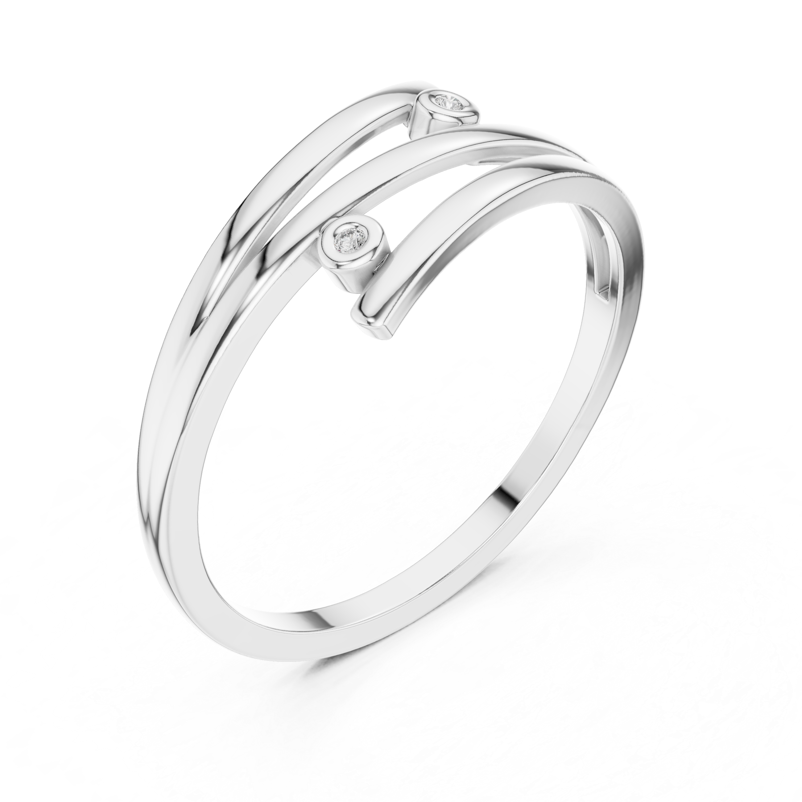 Dual Bezel Open Wrap Bypass Ring