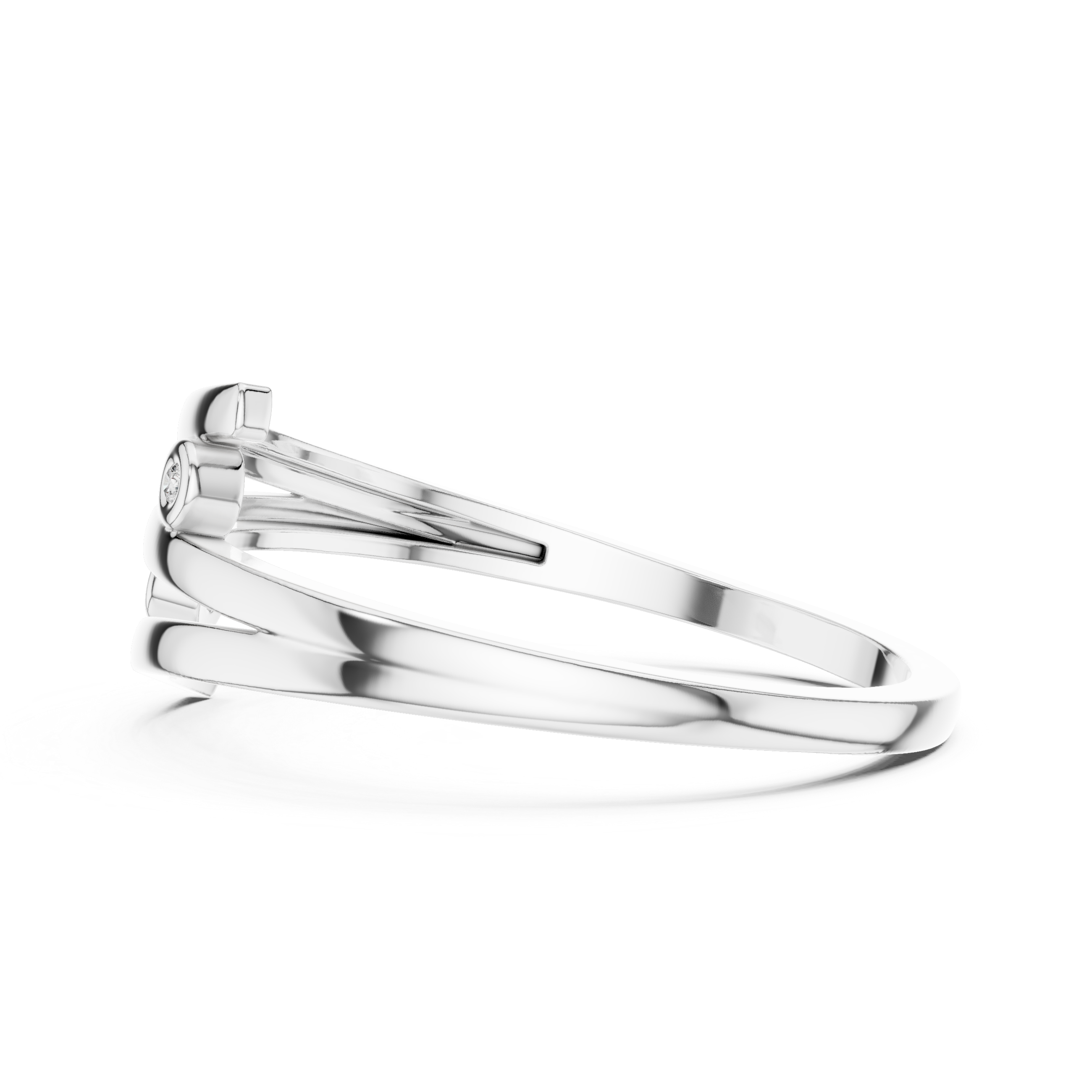 Dual Bezel Open Wrap Bypass Ring