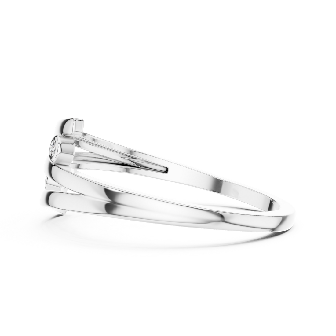 Dual Bezel Open Wrap Bypass Ring