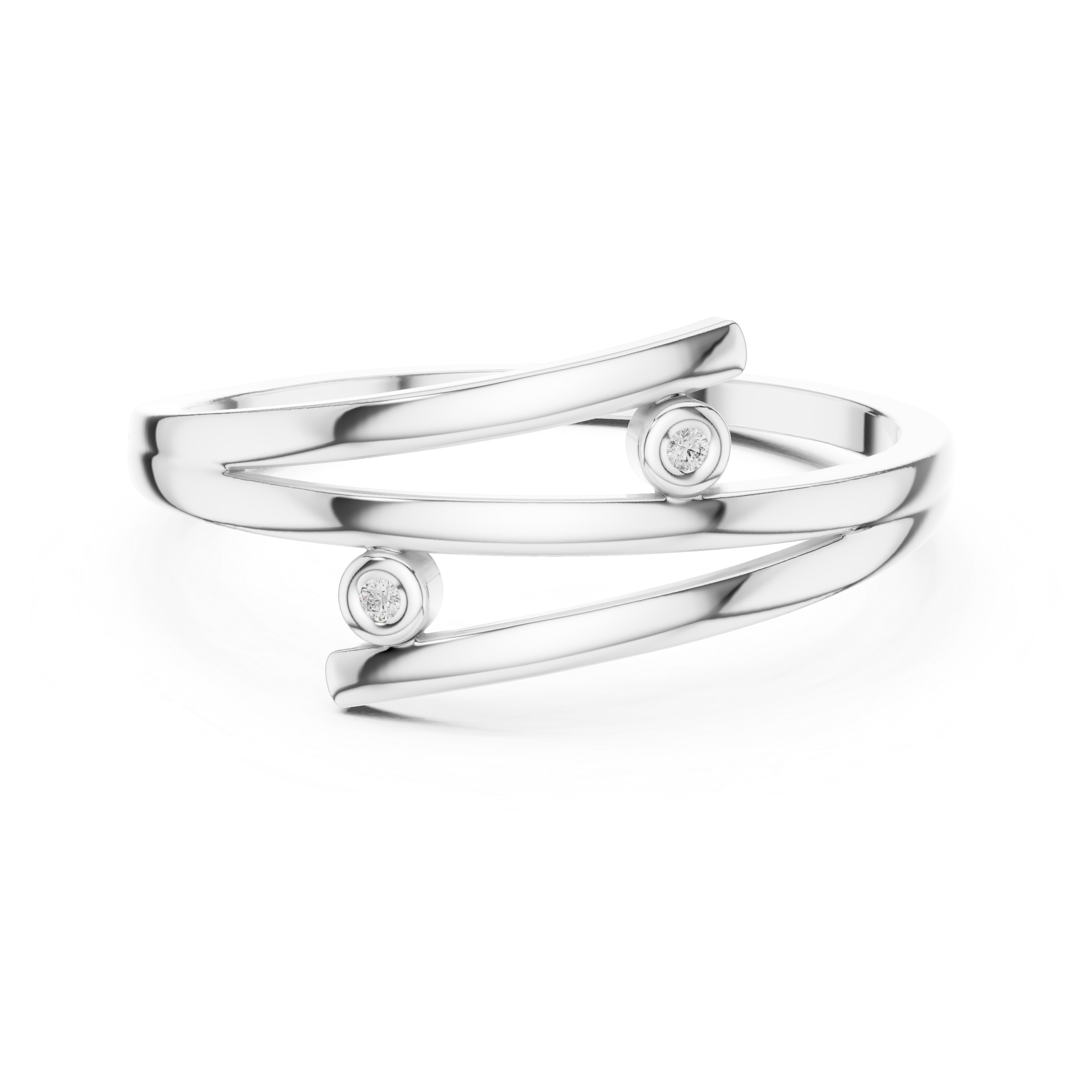 Dual Bezel Open Wrap Bypass Ring