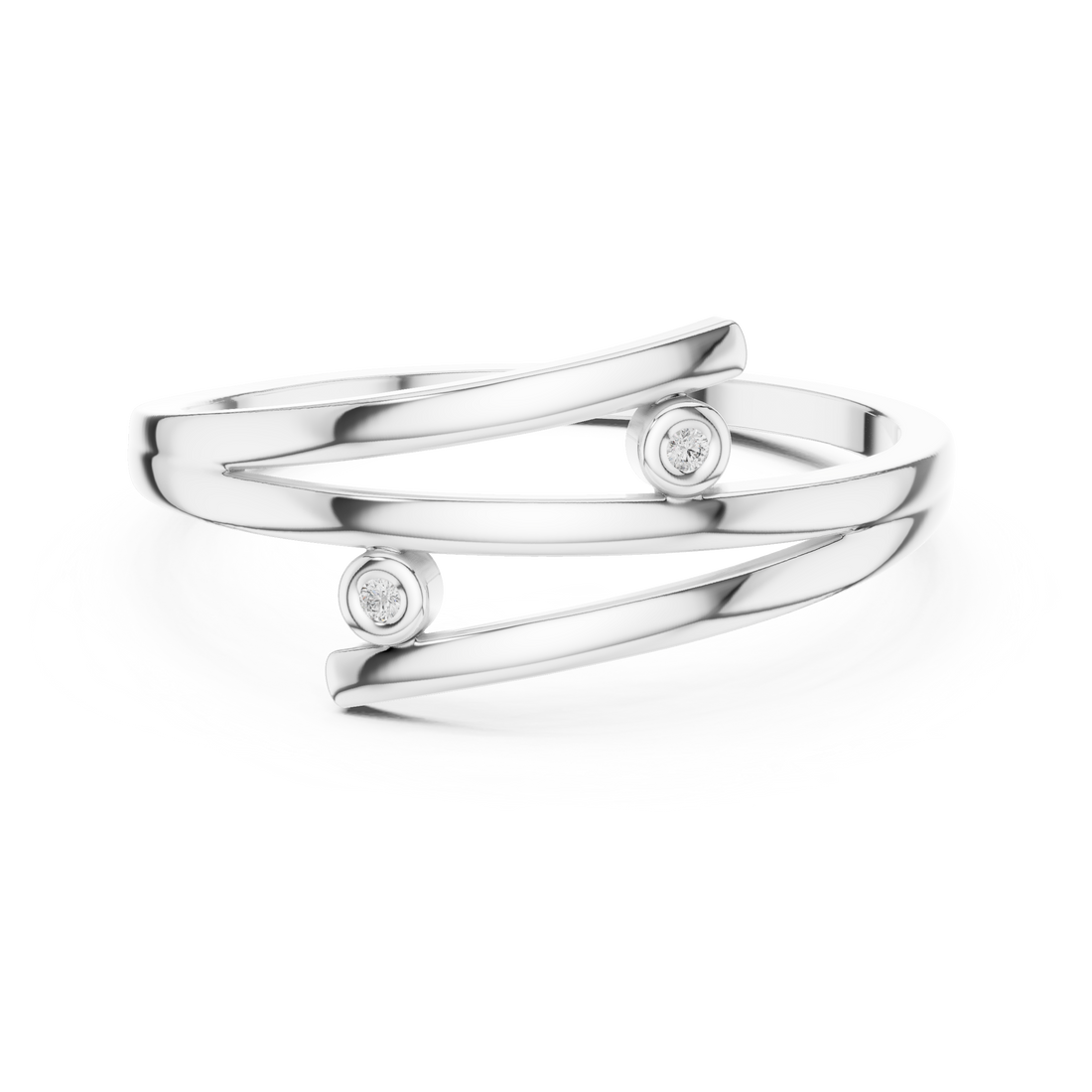 Dual Bezel Open Wrap Bypass Ring