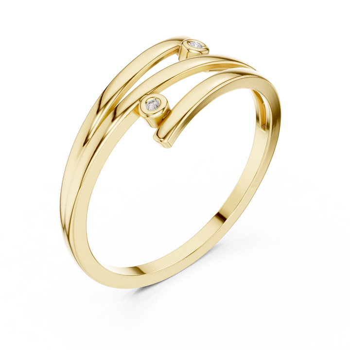 Dual Bezel Open Wrap Bypass Ring