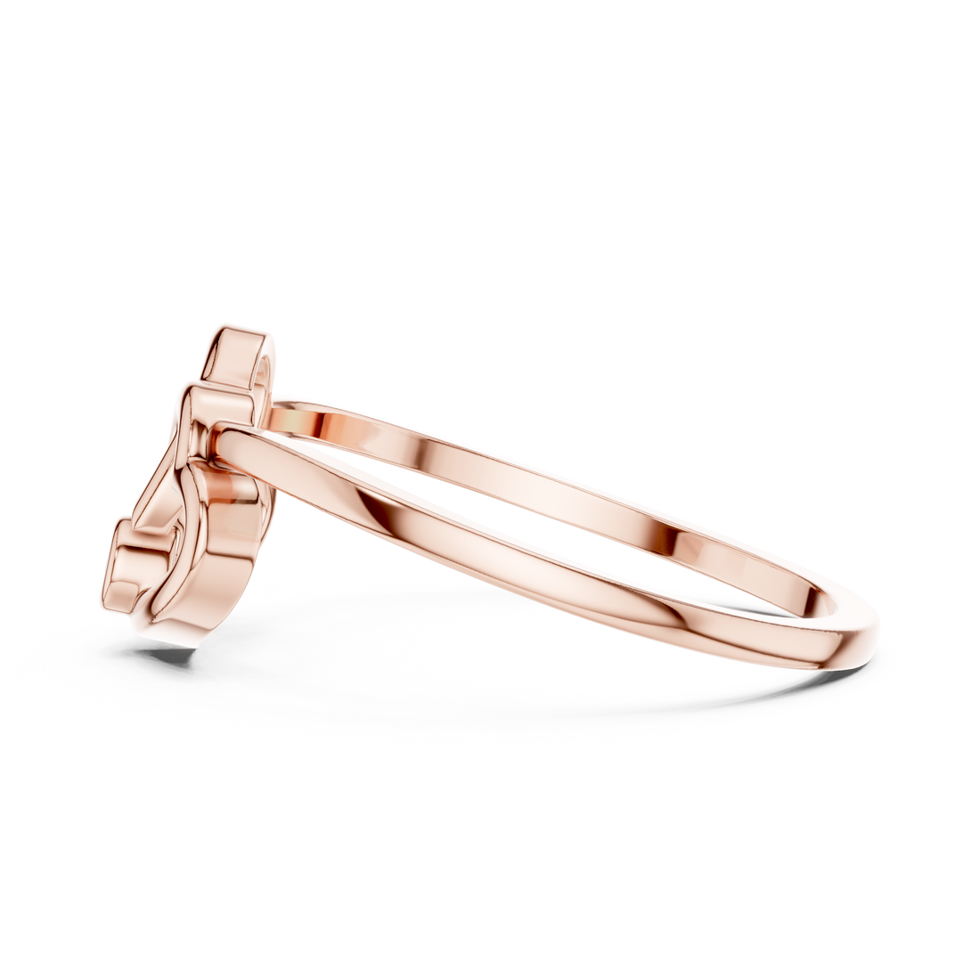 Interlocking Openwork Hearts Bezel Ring