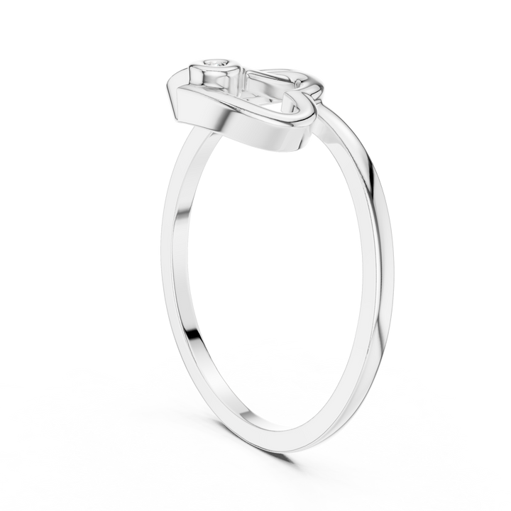 Interlocking Openwork Hearts Bezel Ring