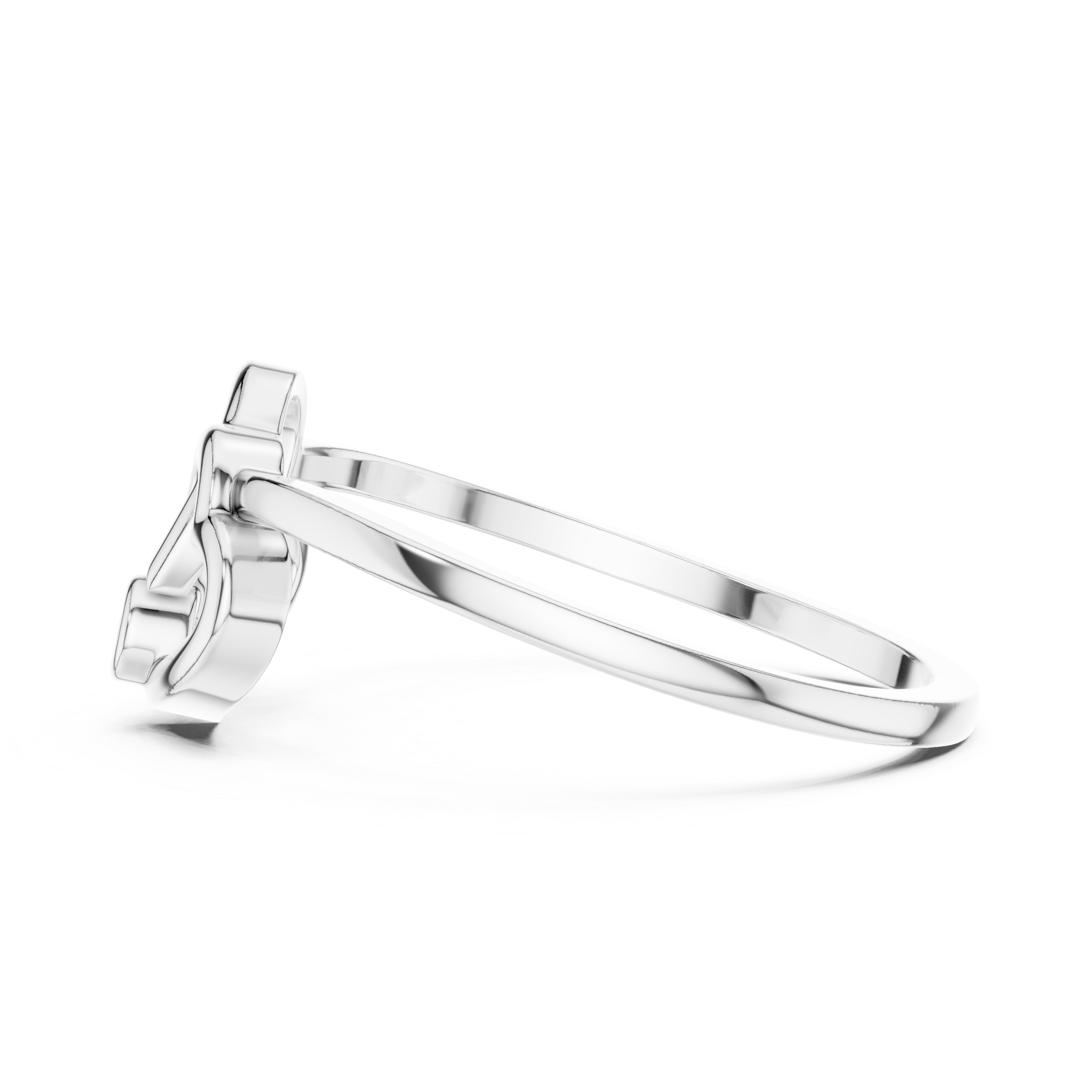 Interlocking Openwork Hearts Bezel Ring