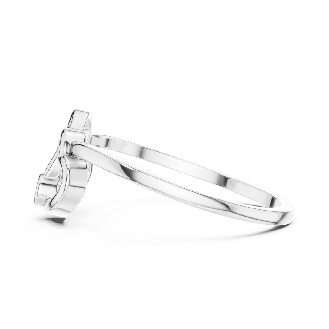 Interlocking Openwork Hearts Bezel Ring