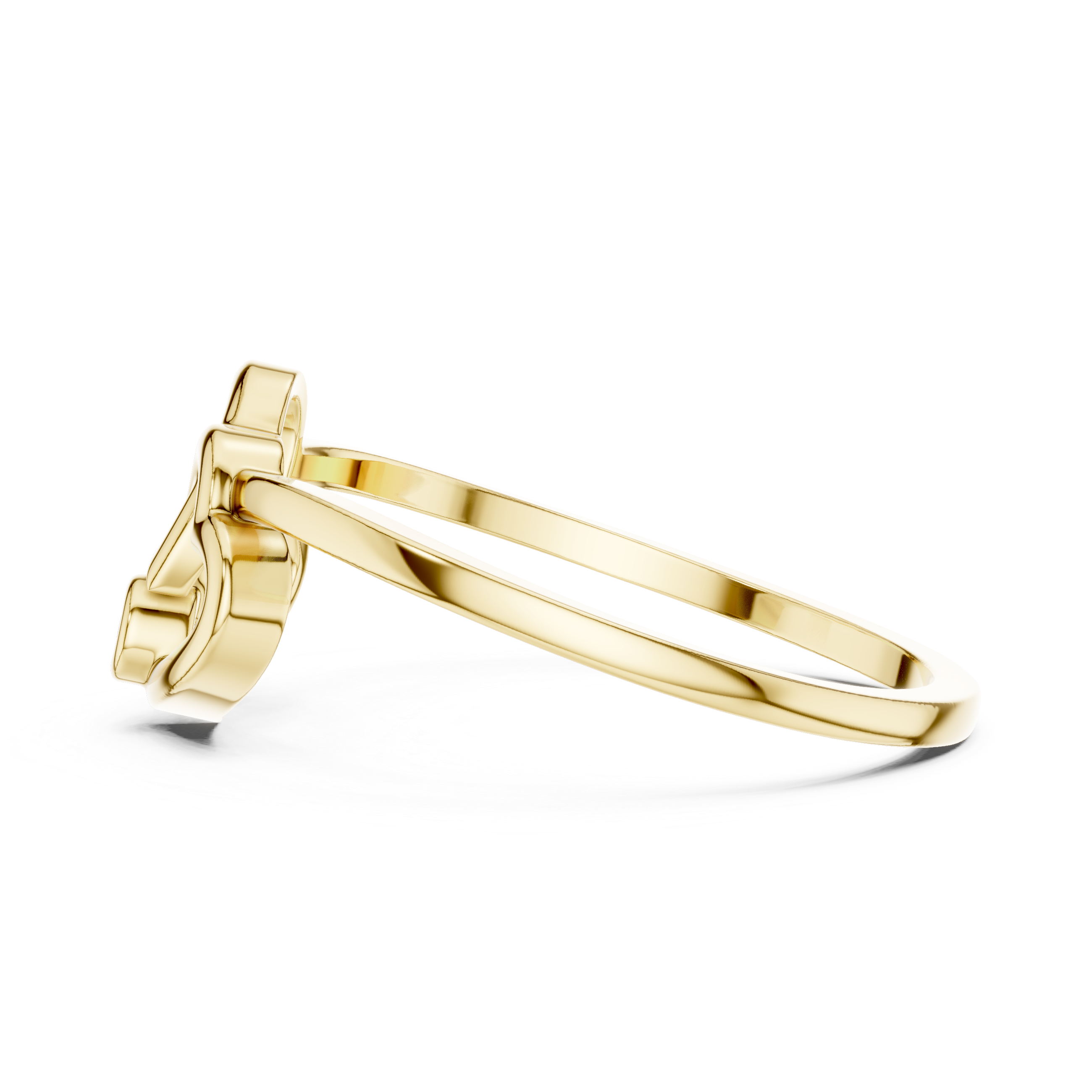 Interlocking Openwork Hearts Bezel Ring