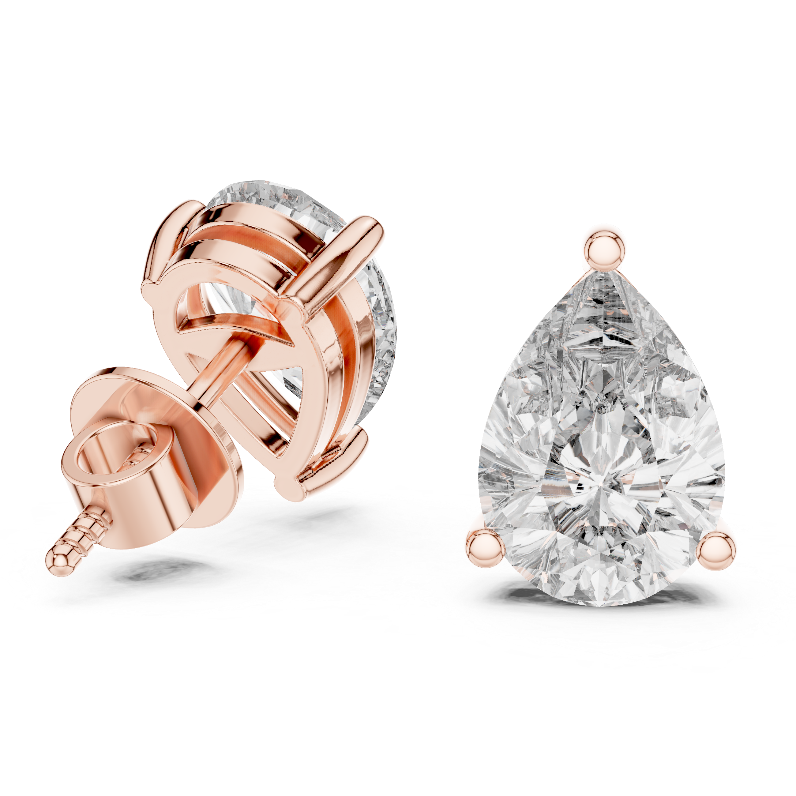 Classic Pear Diamond Stud Earrings