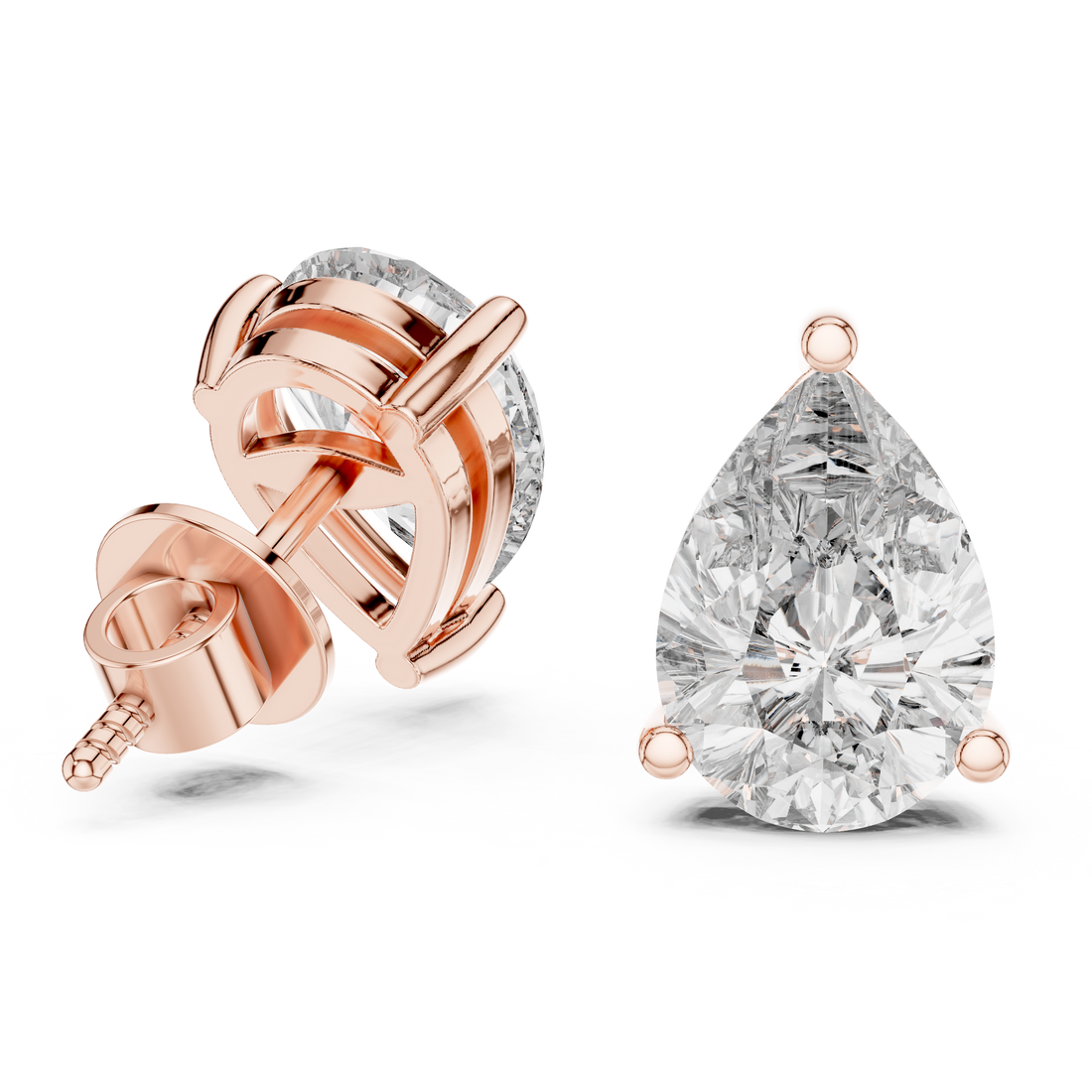 Classic Pear Diamond Stud Earrings