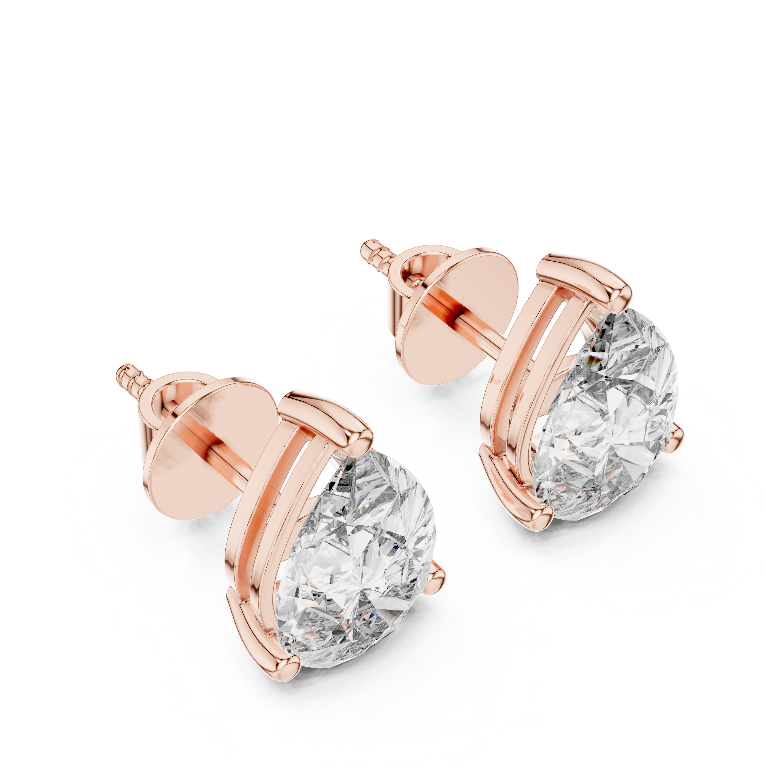 Classic Pear Diamond Stud Earrings