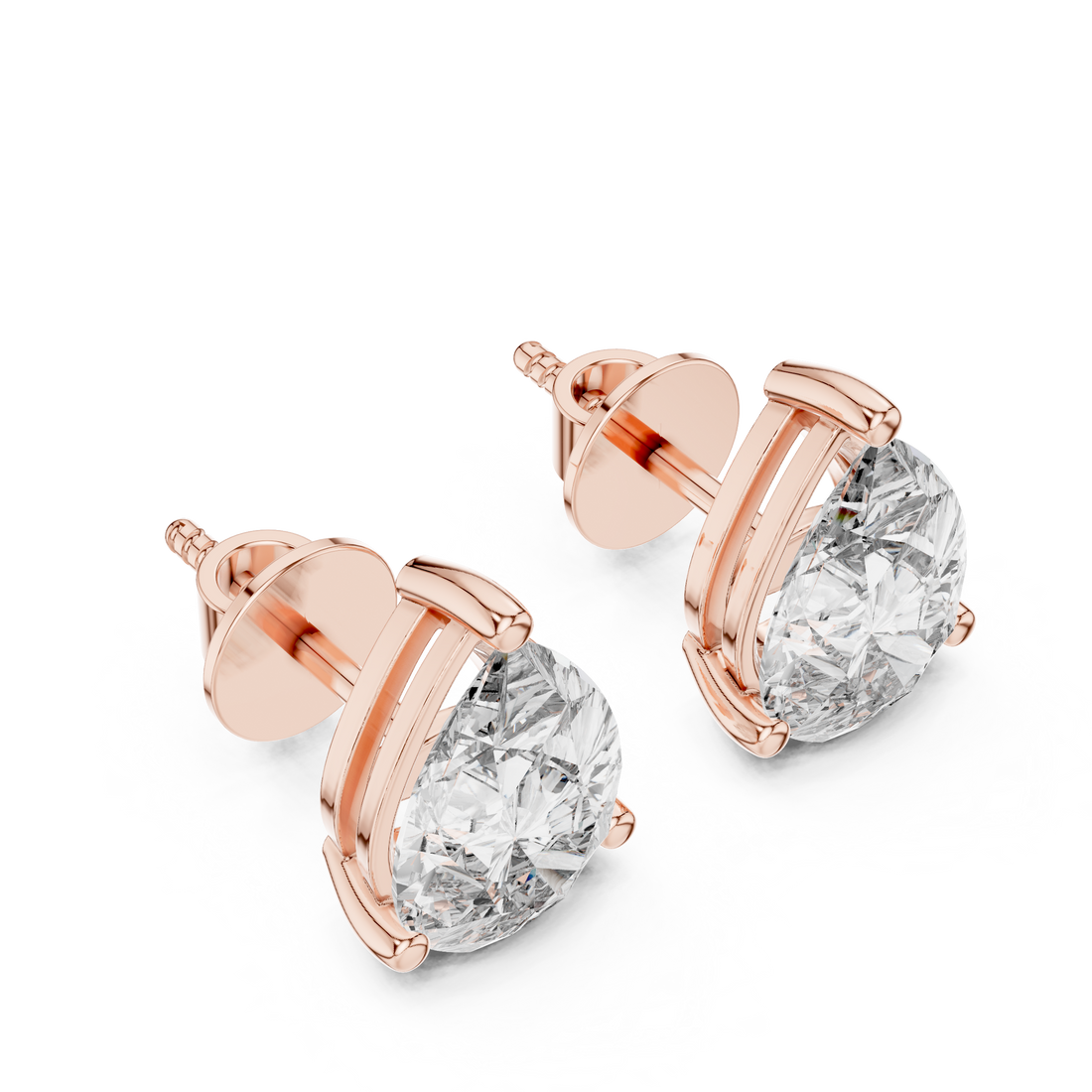 Classic Pear Diamond Stud Earrings