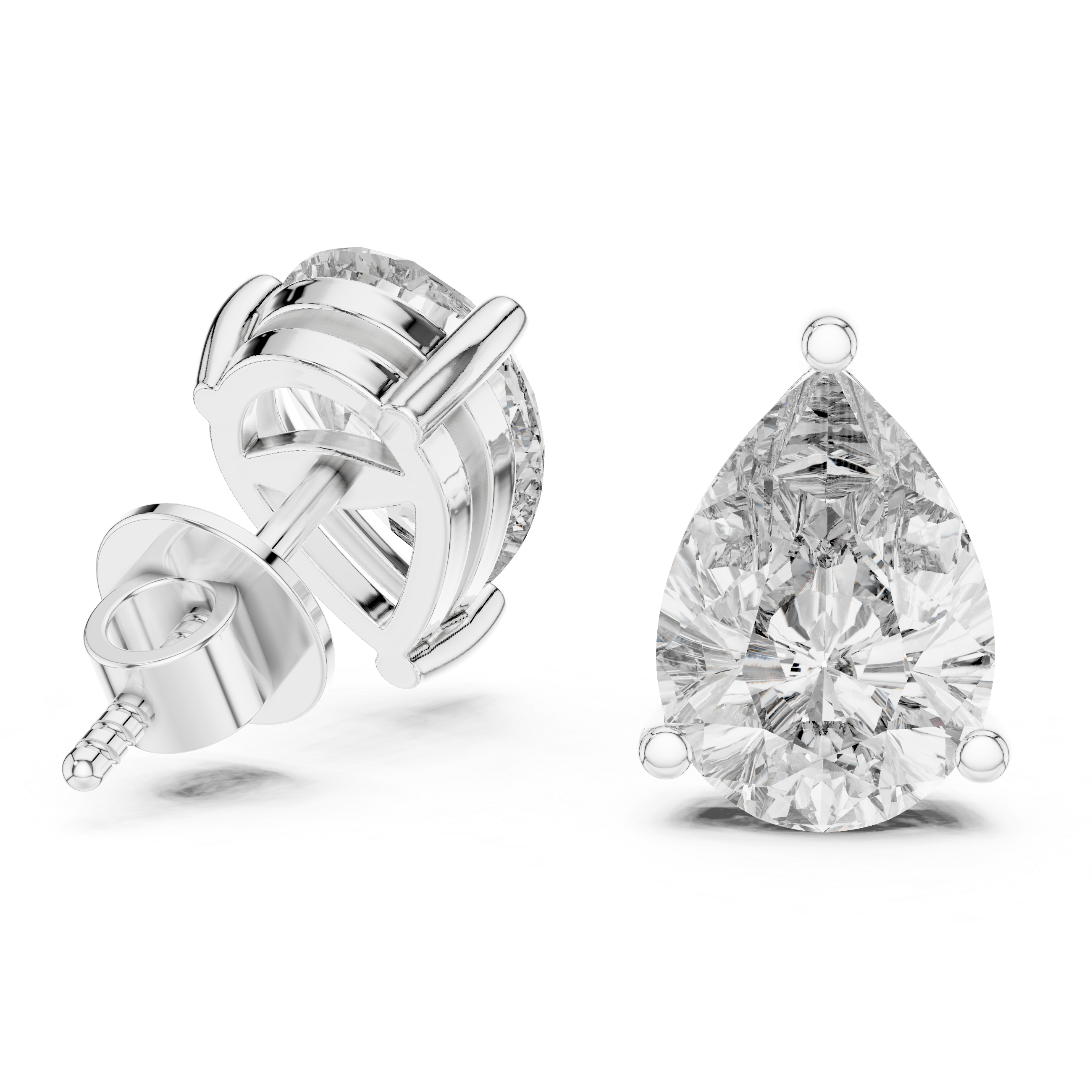 Classic Pear Diamond Stud Earrings