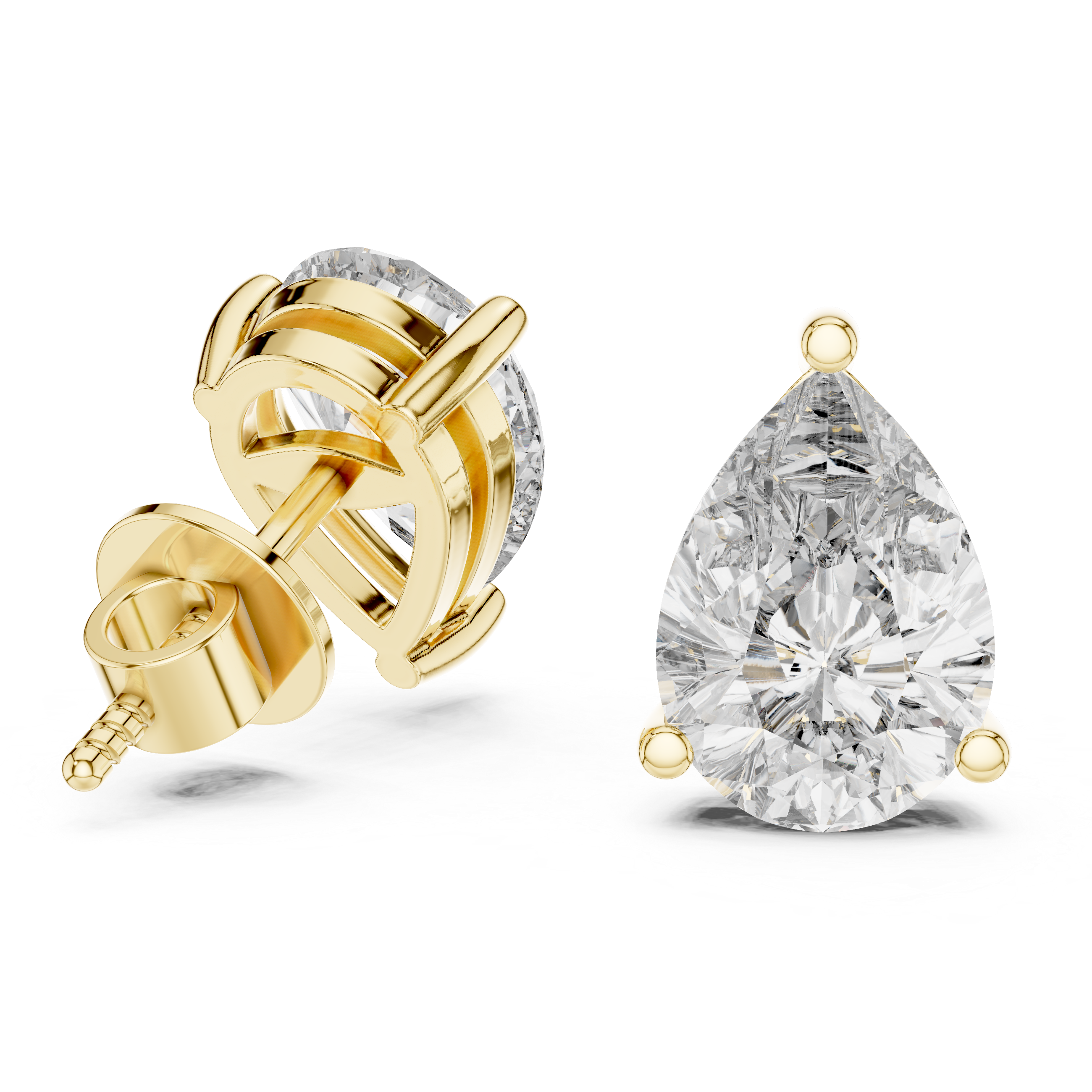 Classic Pear Diamond Stud Earrings