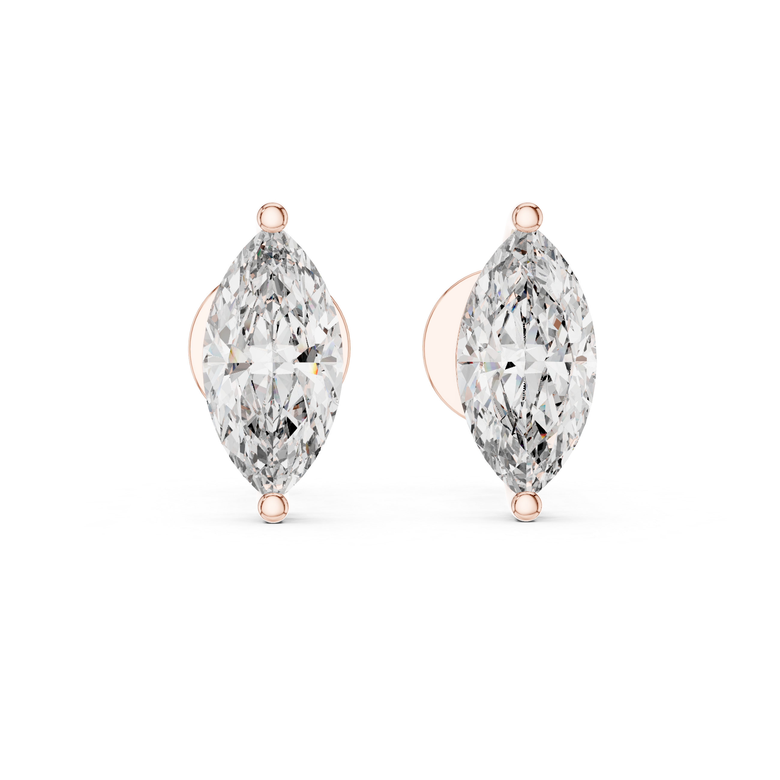 Classic 0.75CT Marquise Diamond Solitaire Studs