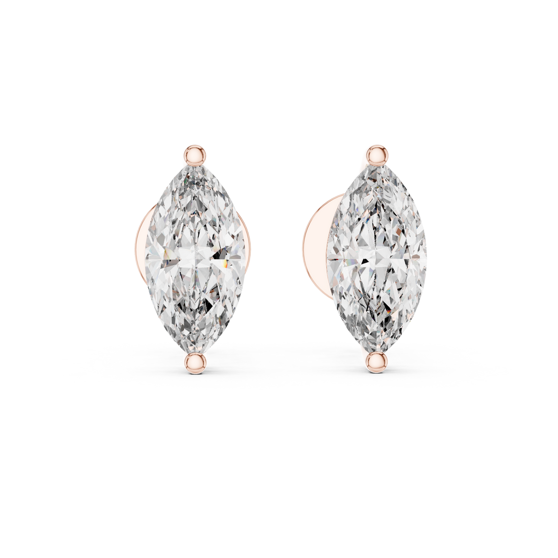 Classic 0.75CT Marquise Diamond Solitaire Studs