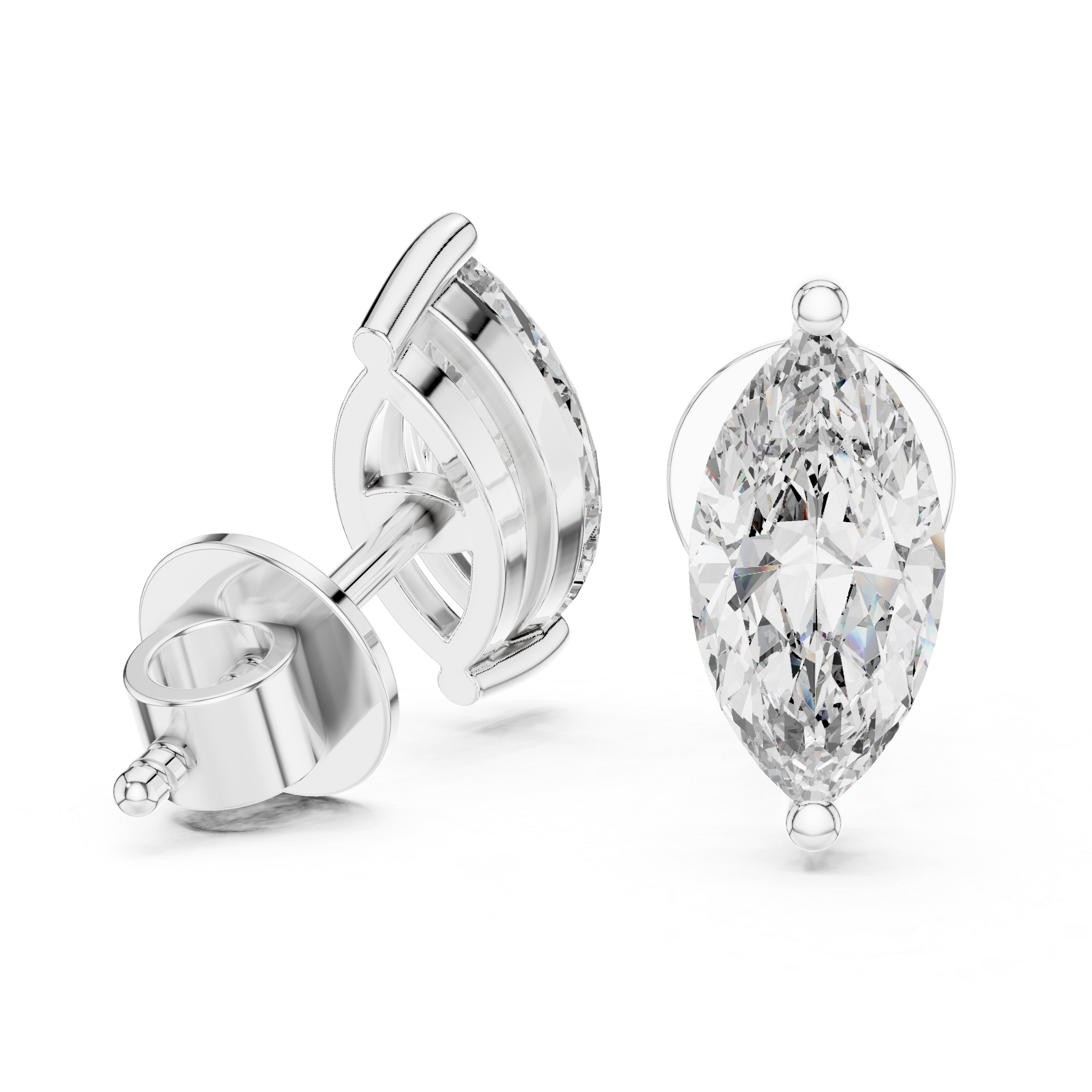 Classic 0.75CT Marquise Diamond Solitaire Studs