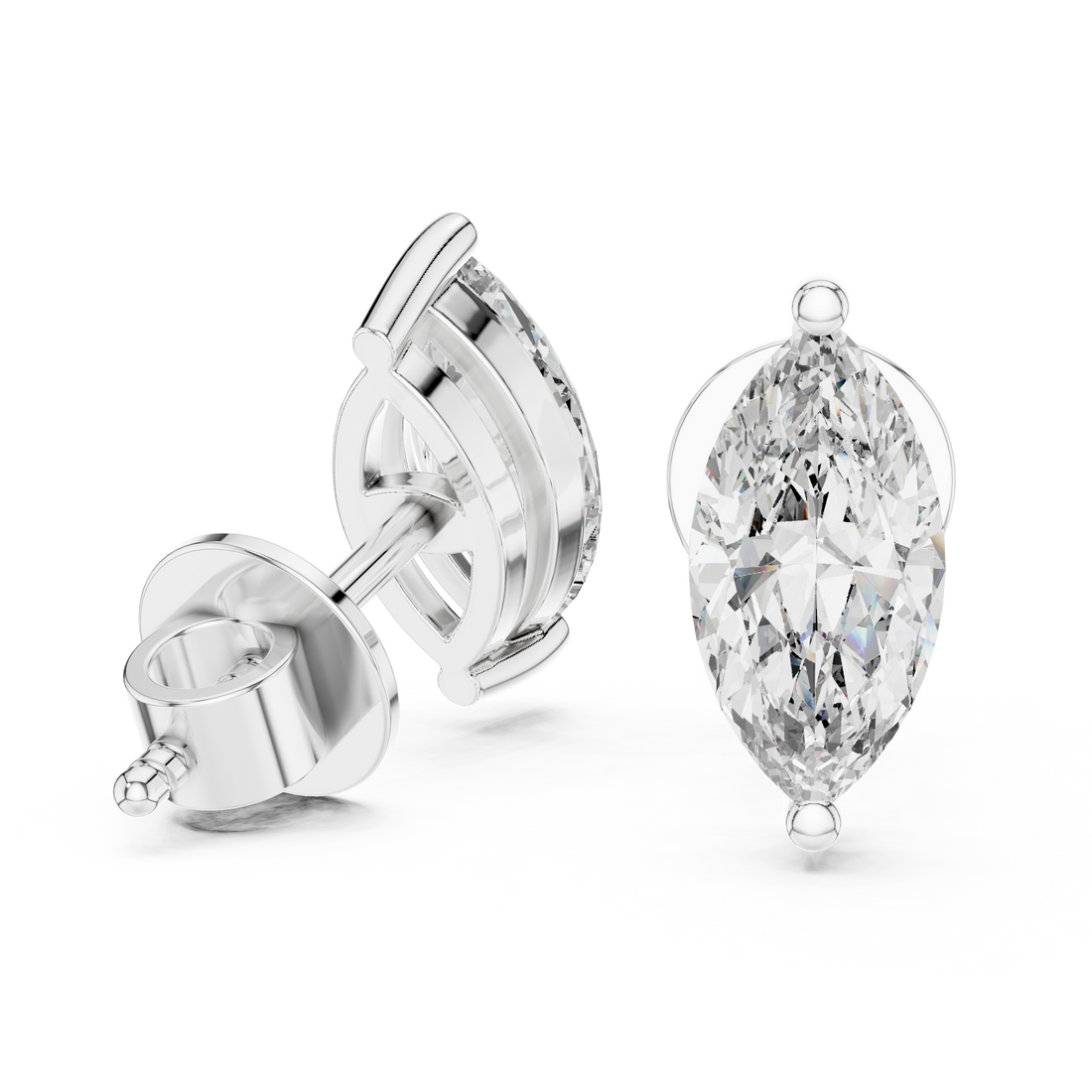 Classic 0.75CT Marquise Diamond Solitaire Studs