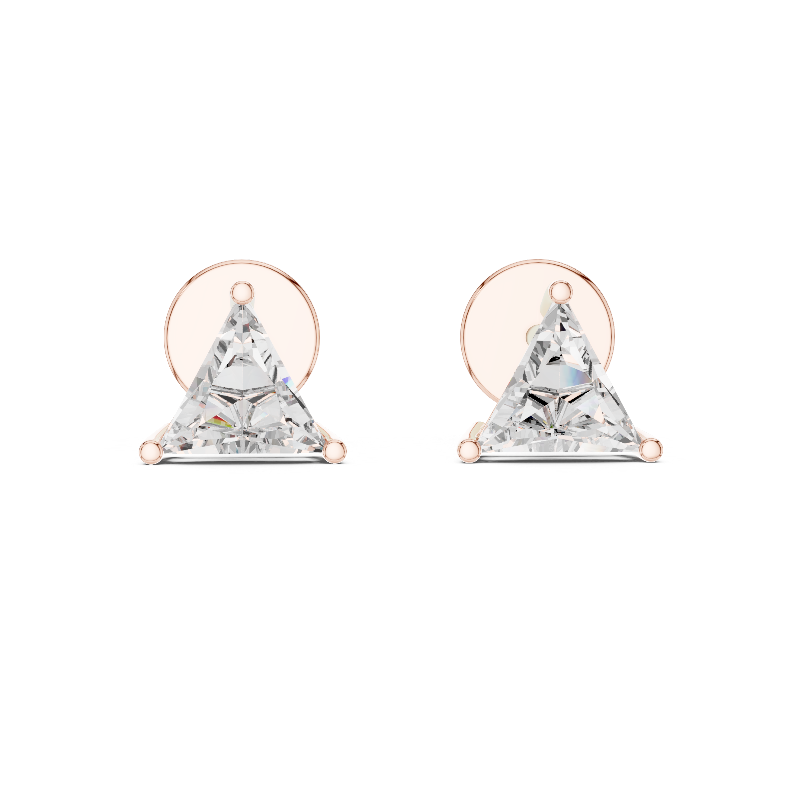 Trillion Cut Diamond Solitaire Stud