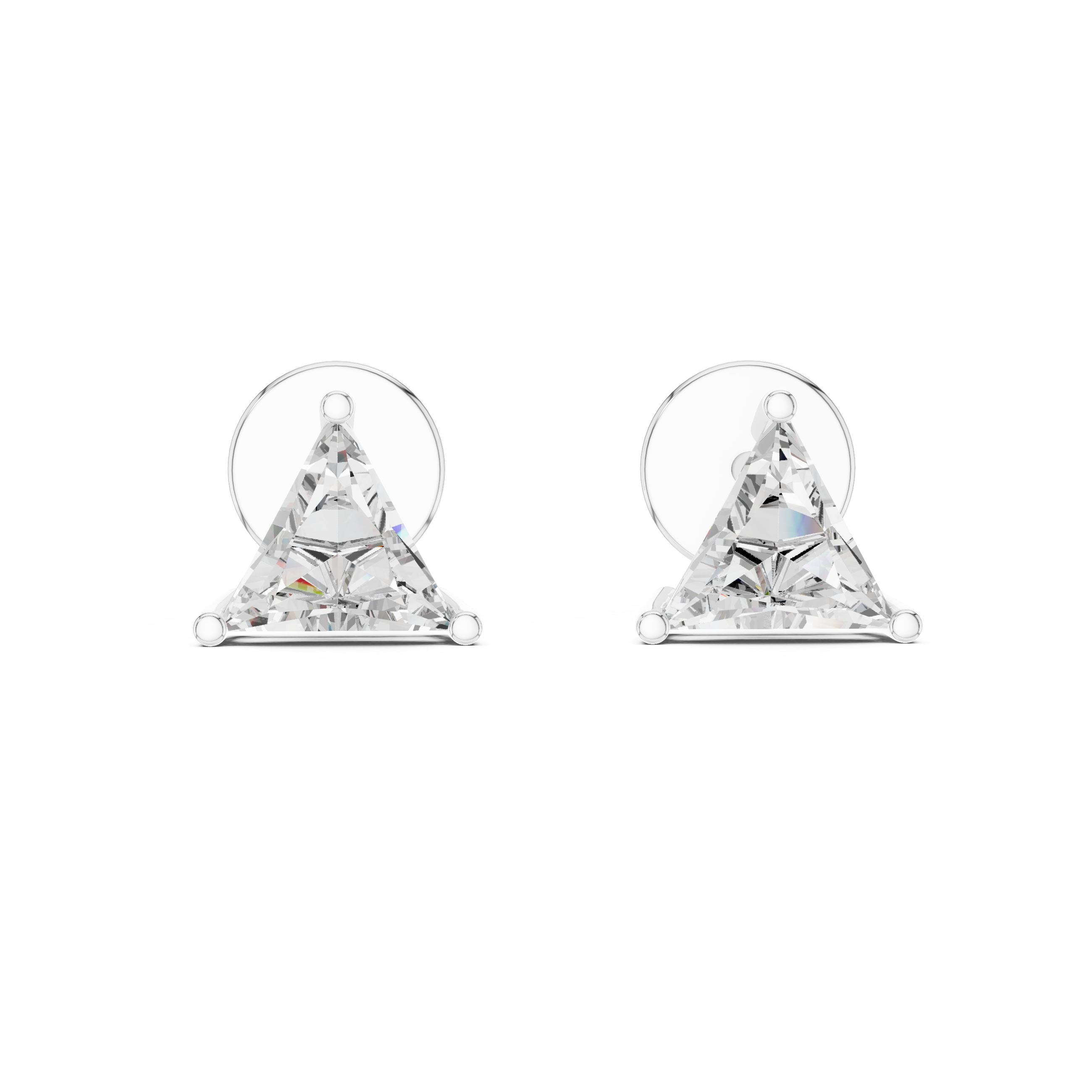 Trillion Cut Diamond Solitaire Stud