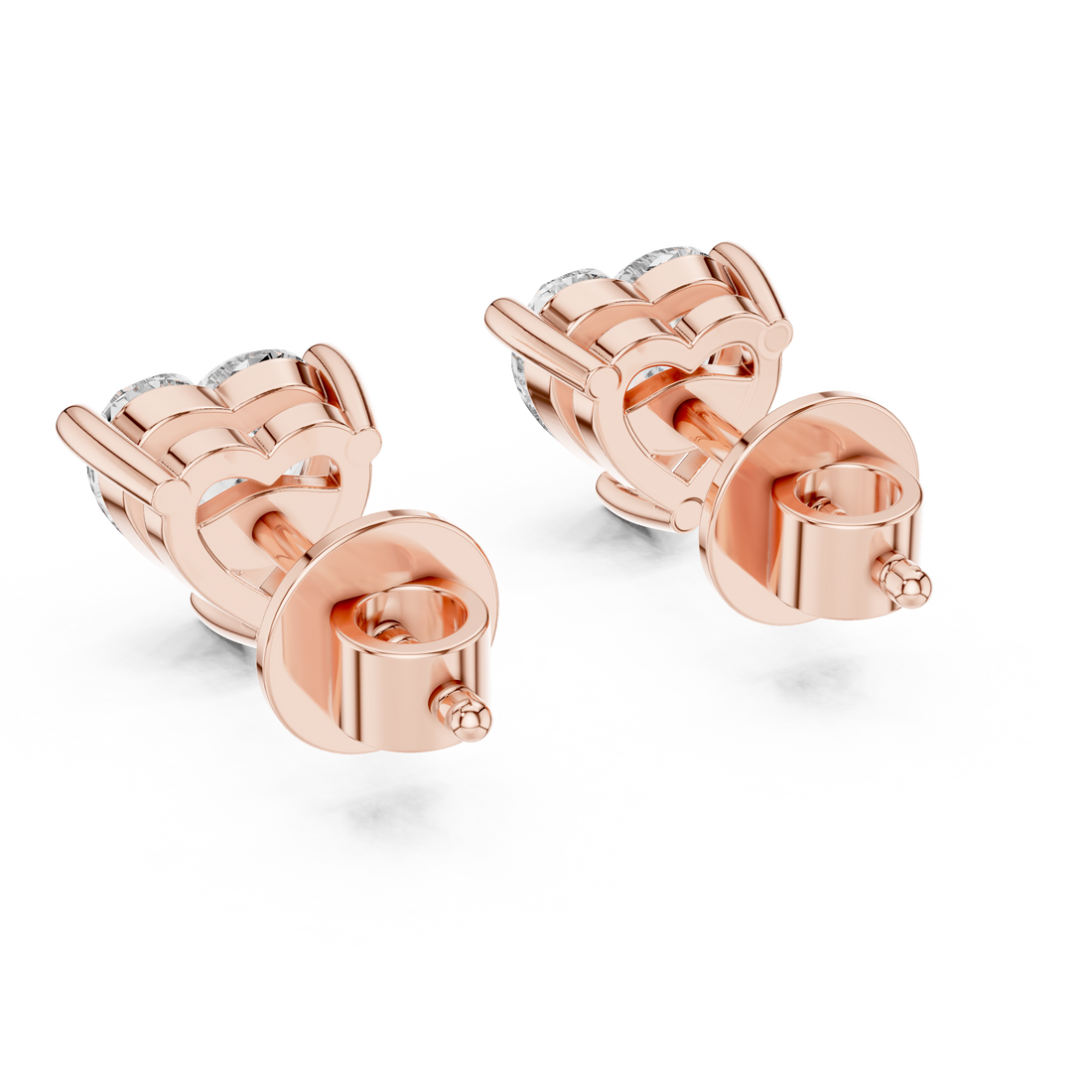 Heart Cut Diamond Solitaire Stud