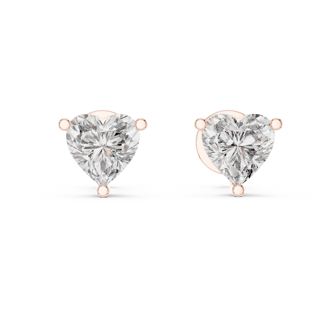 Heart Cut Diamond Solitaire Stud