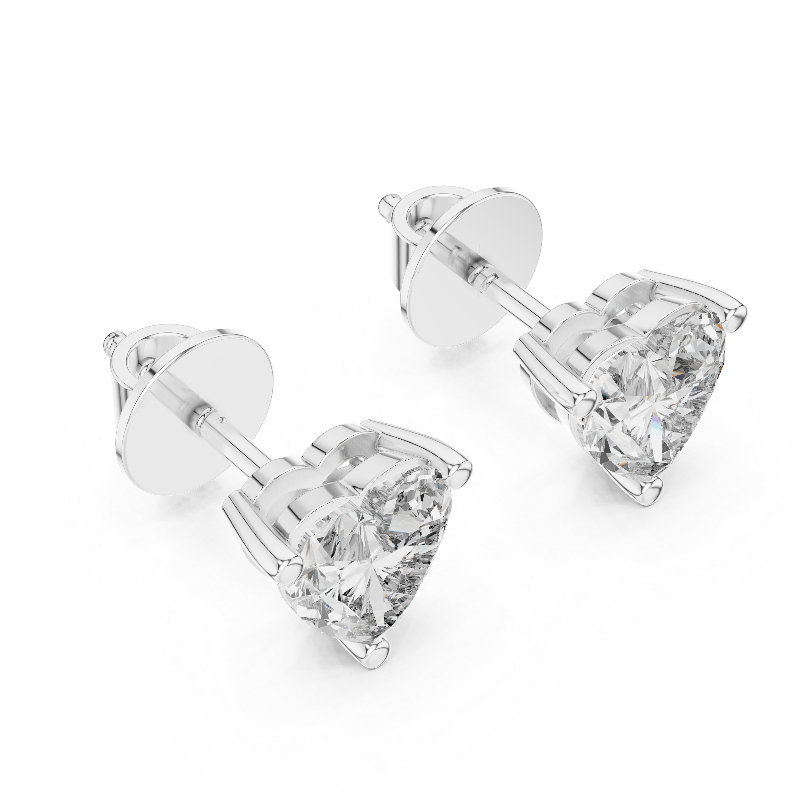 Heart Cut Diamond Solitaire Stud