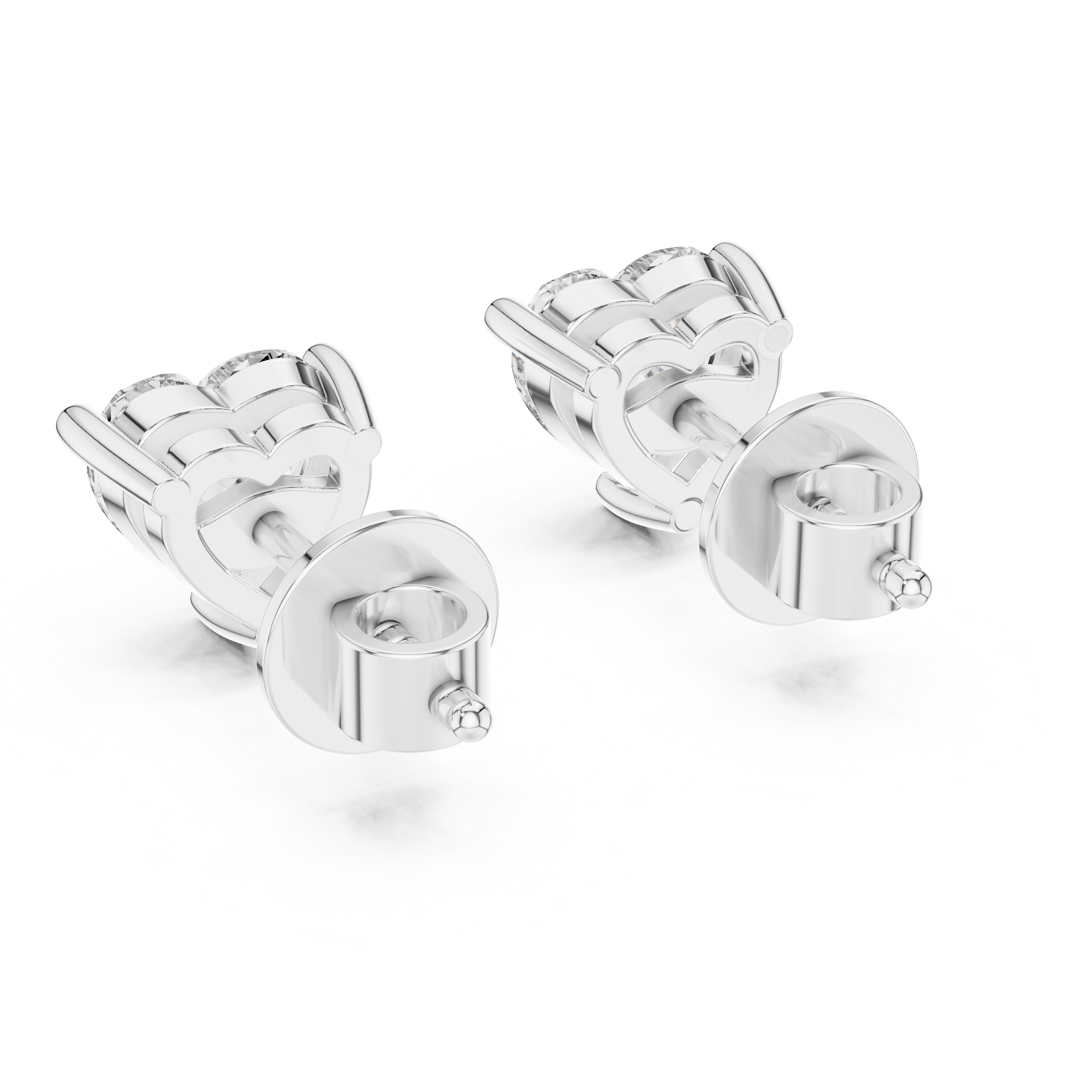 Heart Cut Diamond Solitaire Stud