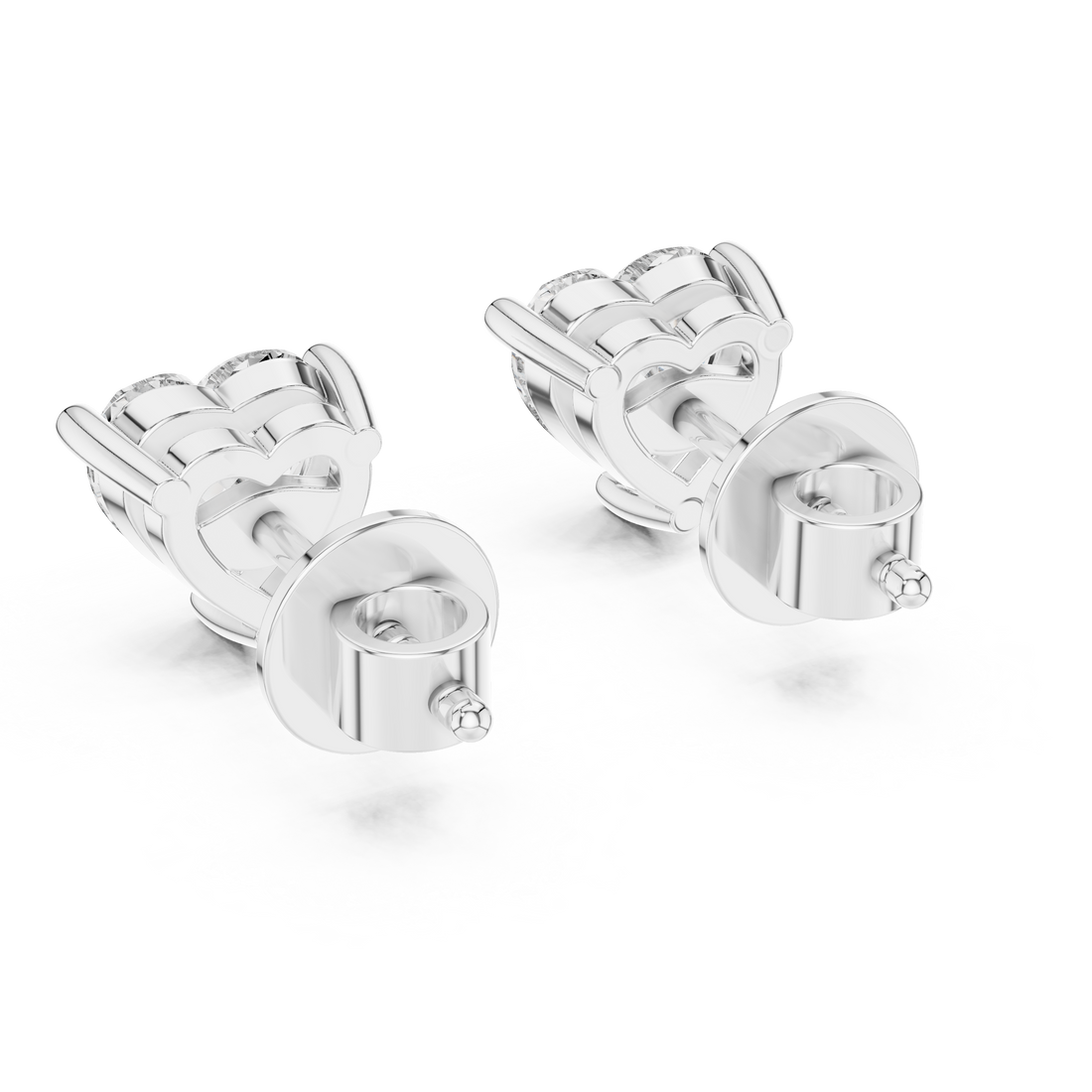 Heart Cut Diamond Solitaire Stud