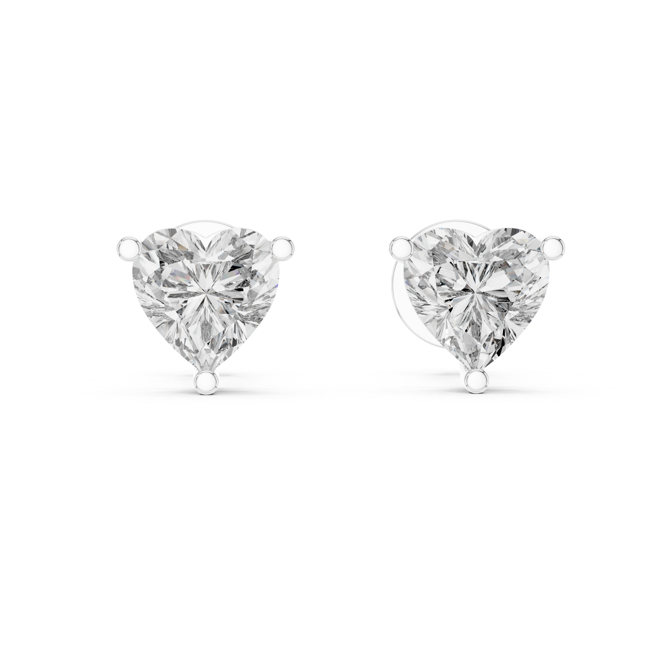 Heart Cut Diamond Solitaire Stud
