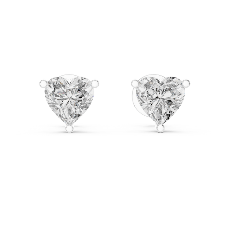 Heart Cut Diamond Solitaire Stud