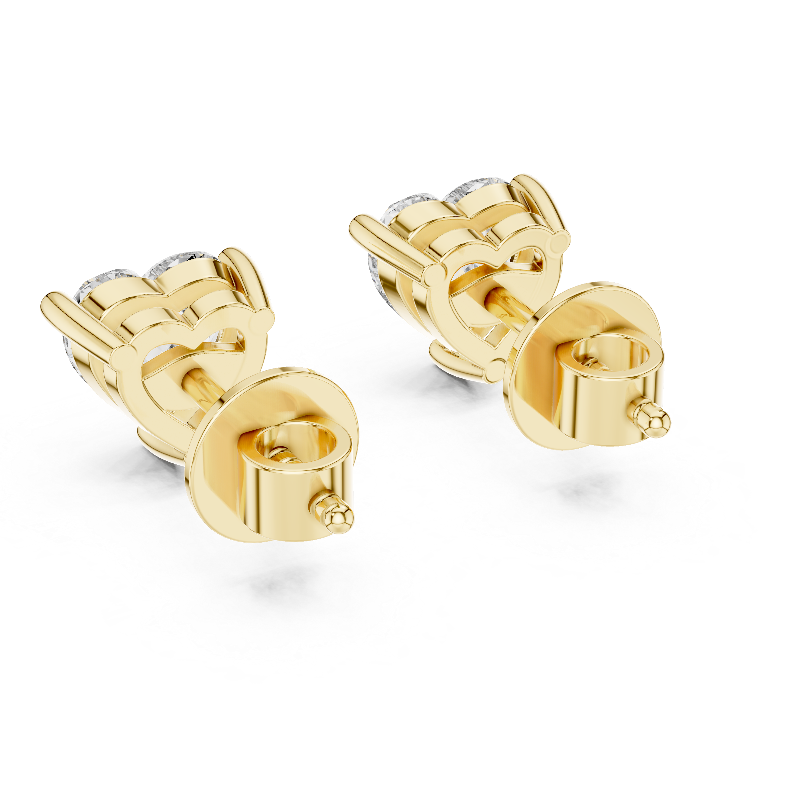 Heart Cut Diamond Solitaire Stud