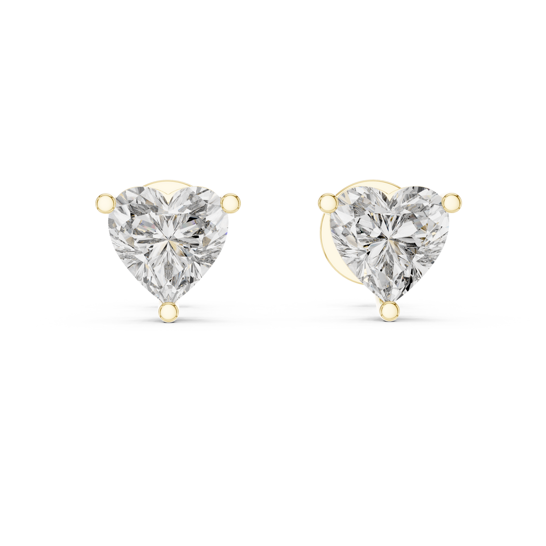 Heart Cut Diamond Solitaire Stud