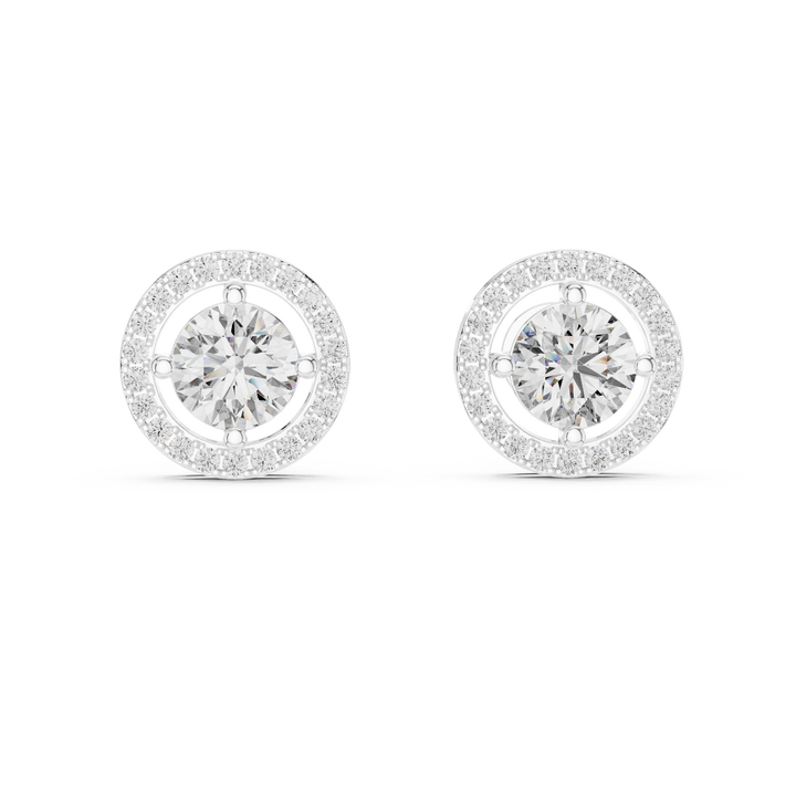 Round Diamond Floating Halo Stud