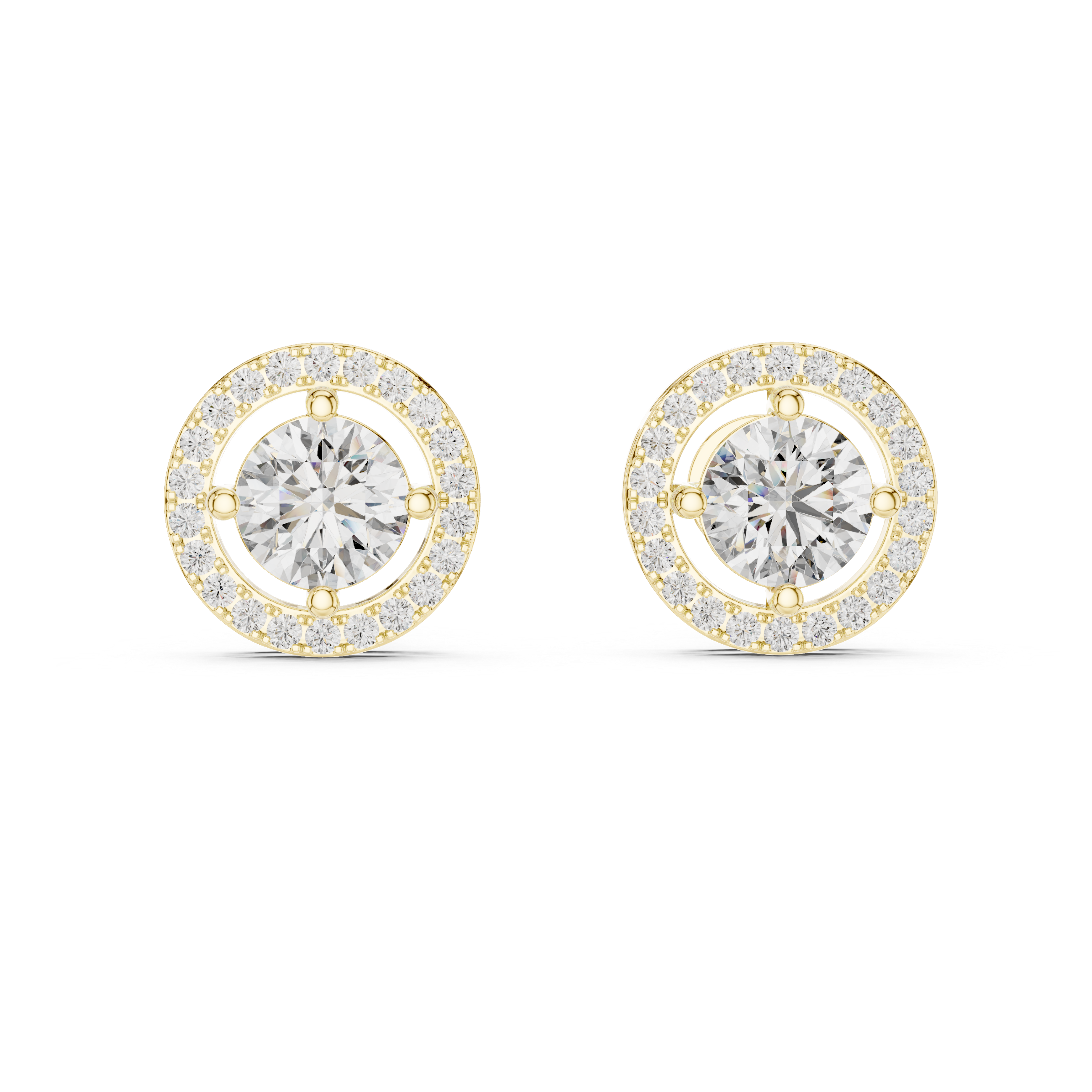 Round Diamond Floating Halo Stud