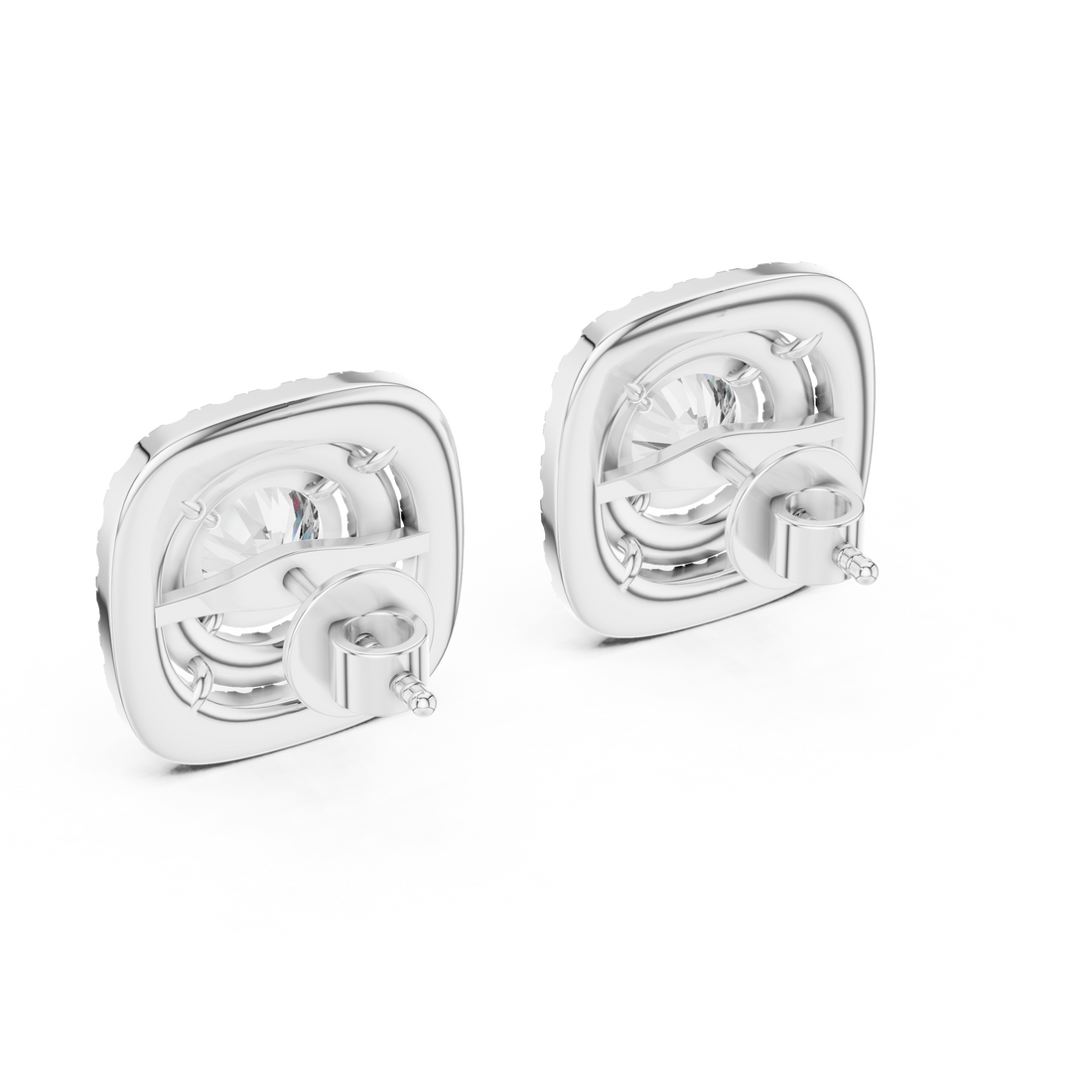 Cushion Double Halo Diamond Studs