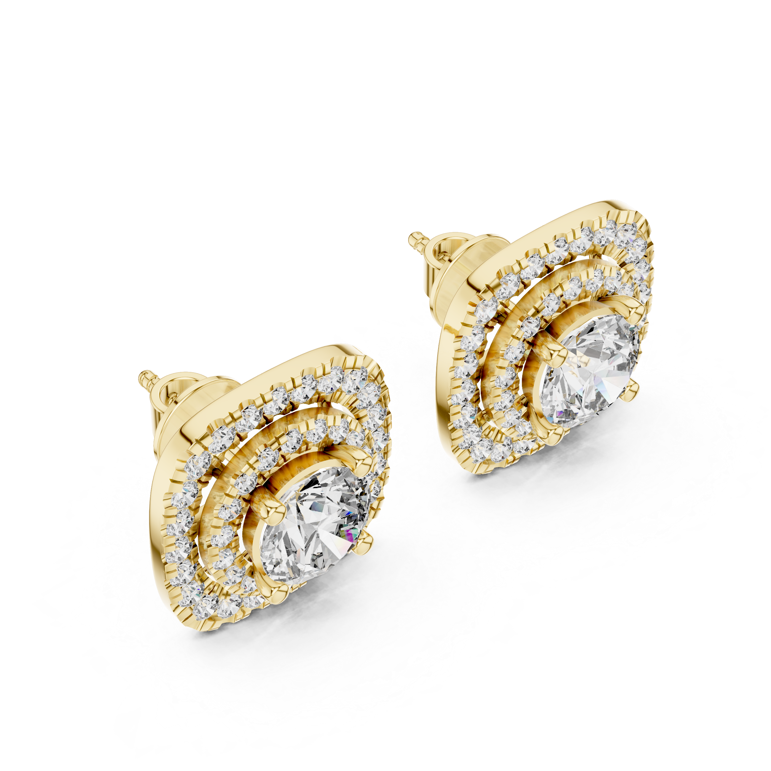 Cushion Double Halo Diamond Studs