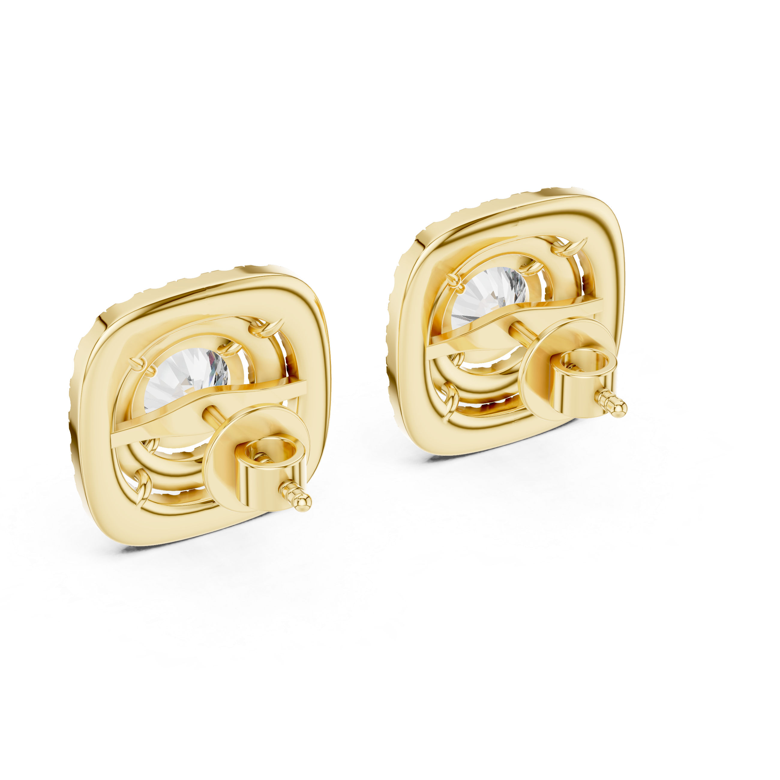 Cushion Double Halo Diamond Studs